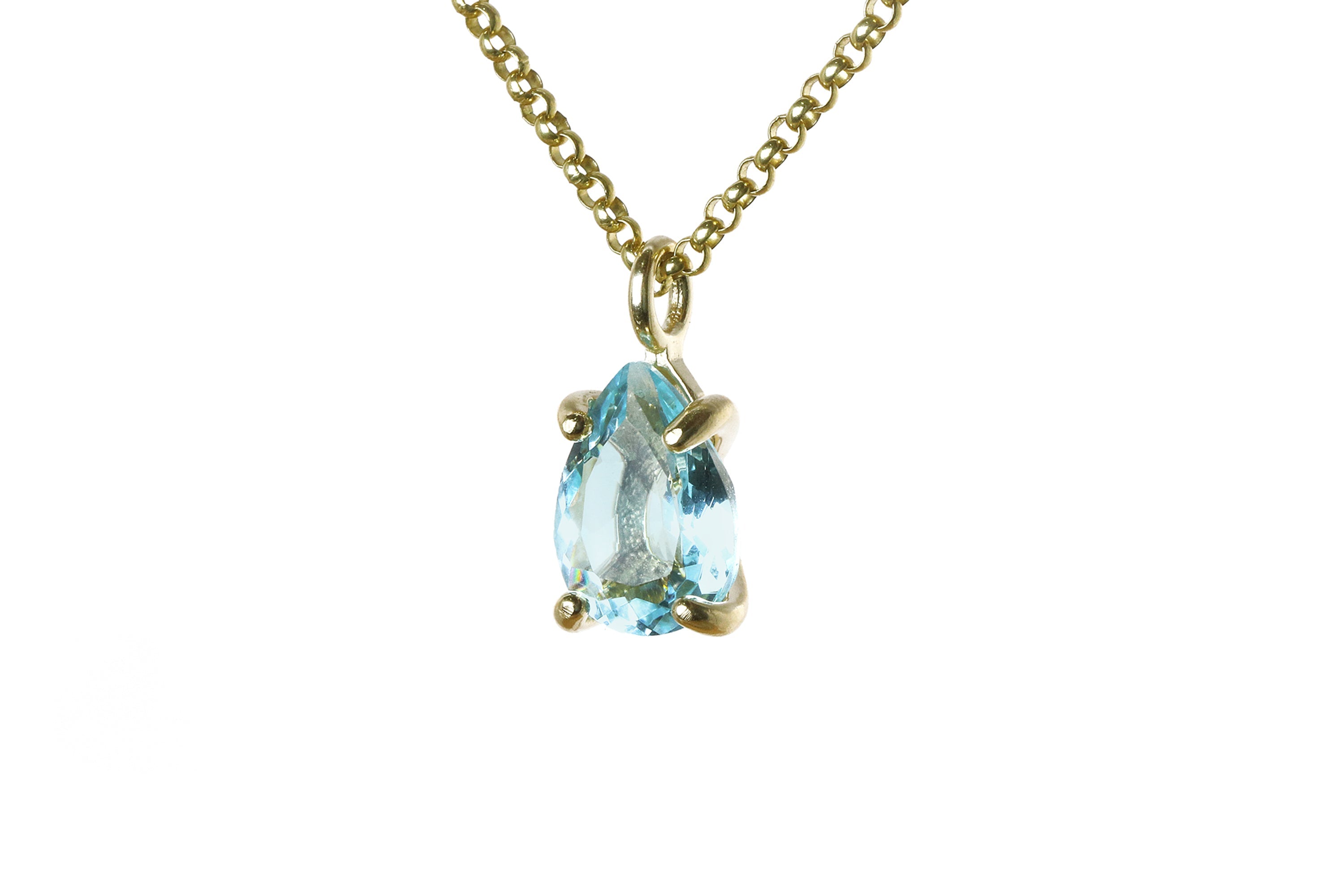 Radiant Blue Topaz Gold Necklace necklaces Anemone Unique