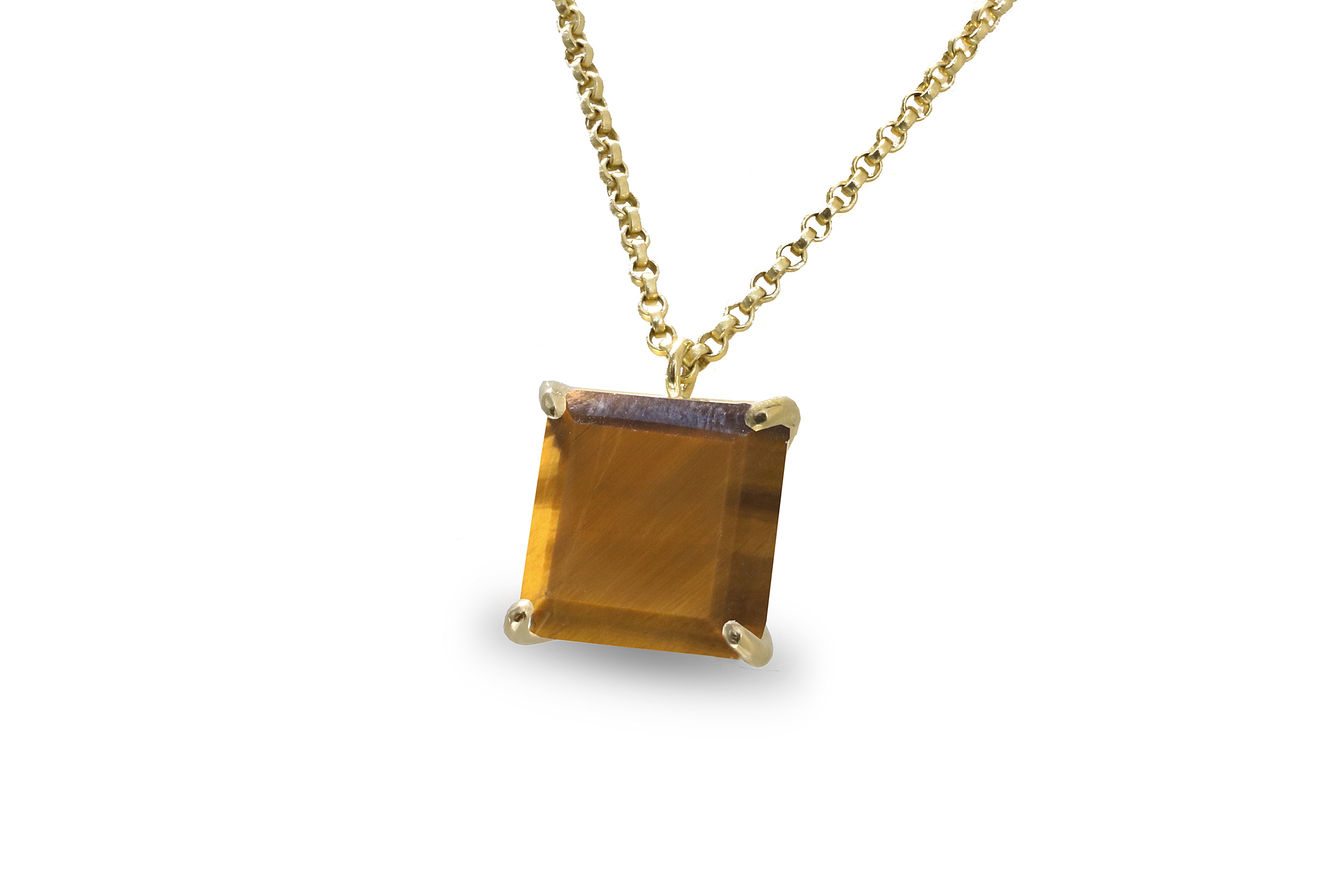 Natural Tiger Eye Necklace in 14k Gold Filled necklaces Anemone Jewelry