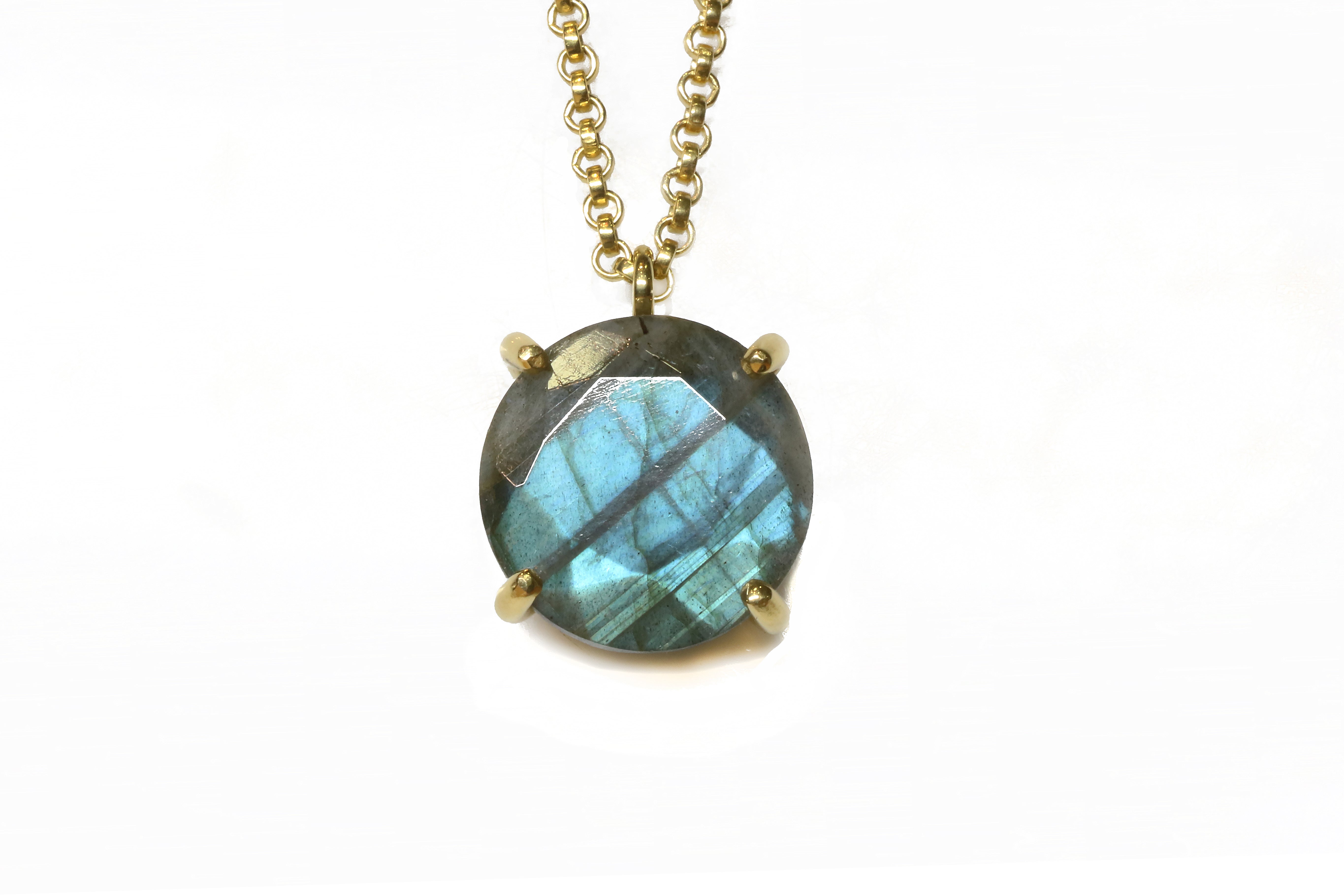 Unique 14k Gold Labradorite Pendant Necklace necklaces Anemone Jewelry