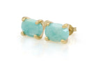 Delicate Oval Amazonite Gold Earrings Earrings Anemone Unique