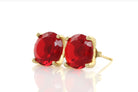Round Ruby Stud Earrings in Gold Earrings Anemone Unique