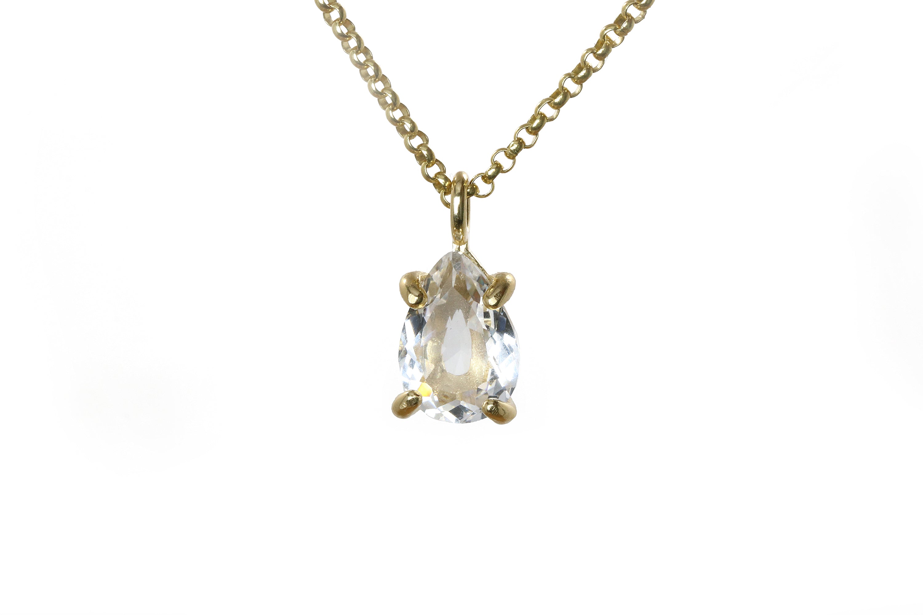 Pear Quartz Necklace in Silver necklaces Anemone Unique