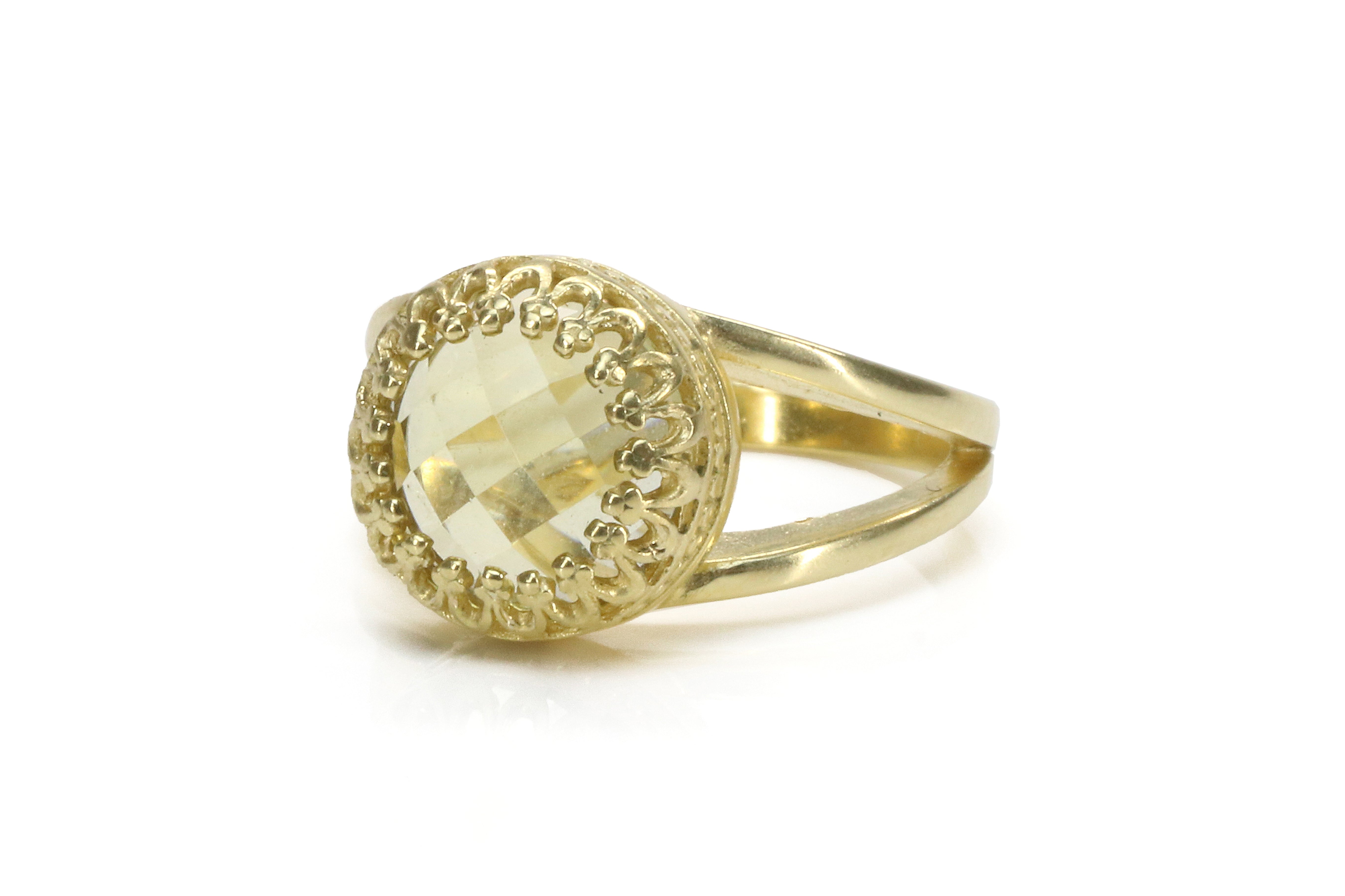 Lemon Quartz in 14K Gold-filled Band Rings Anemone Jewelry