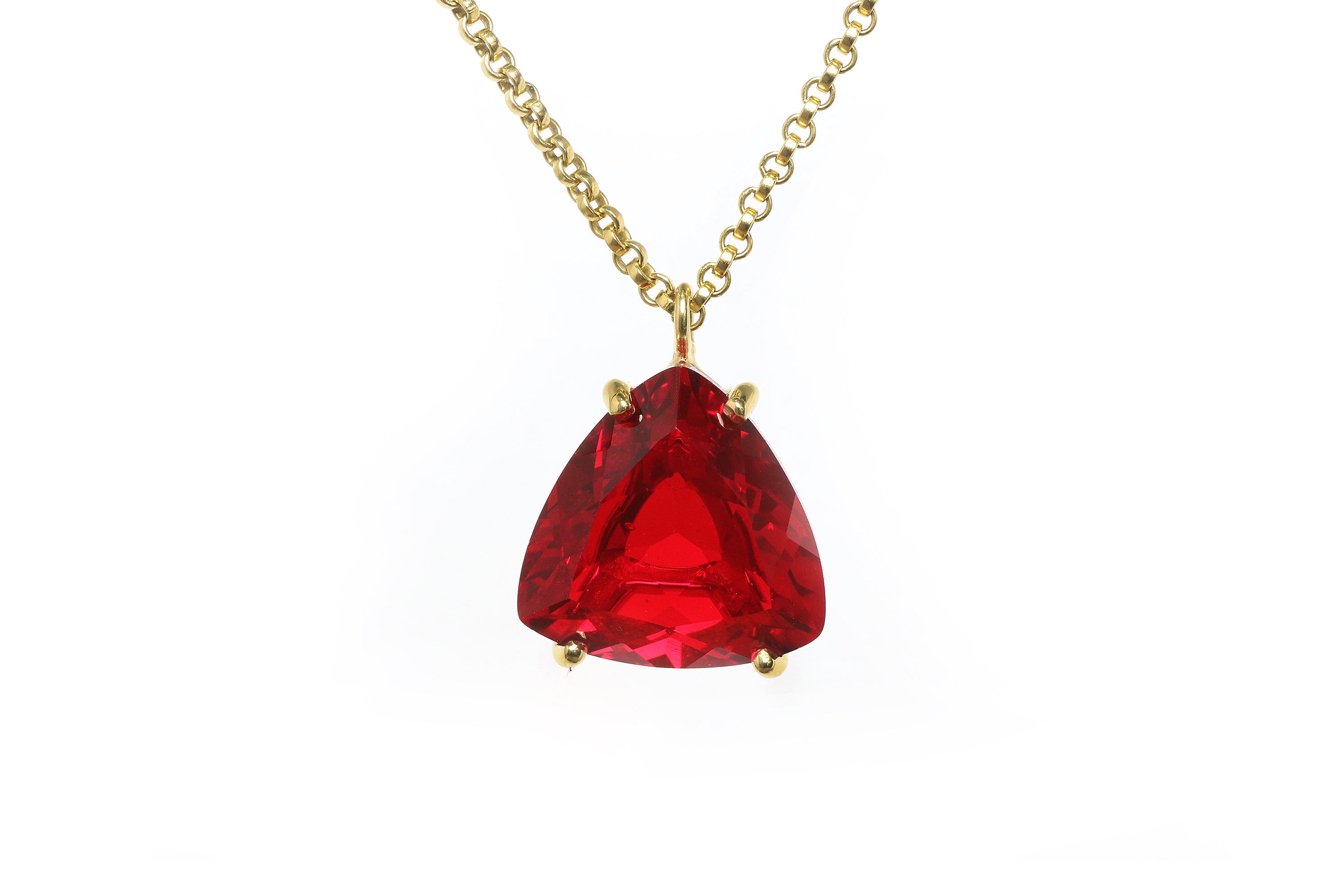 Artisan 14k Yellow Gold Ruby Necklace necklaces Anemone Jewelry