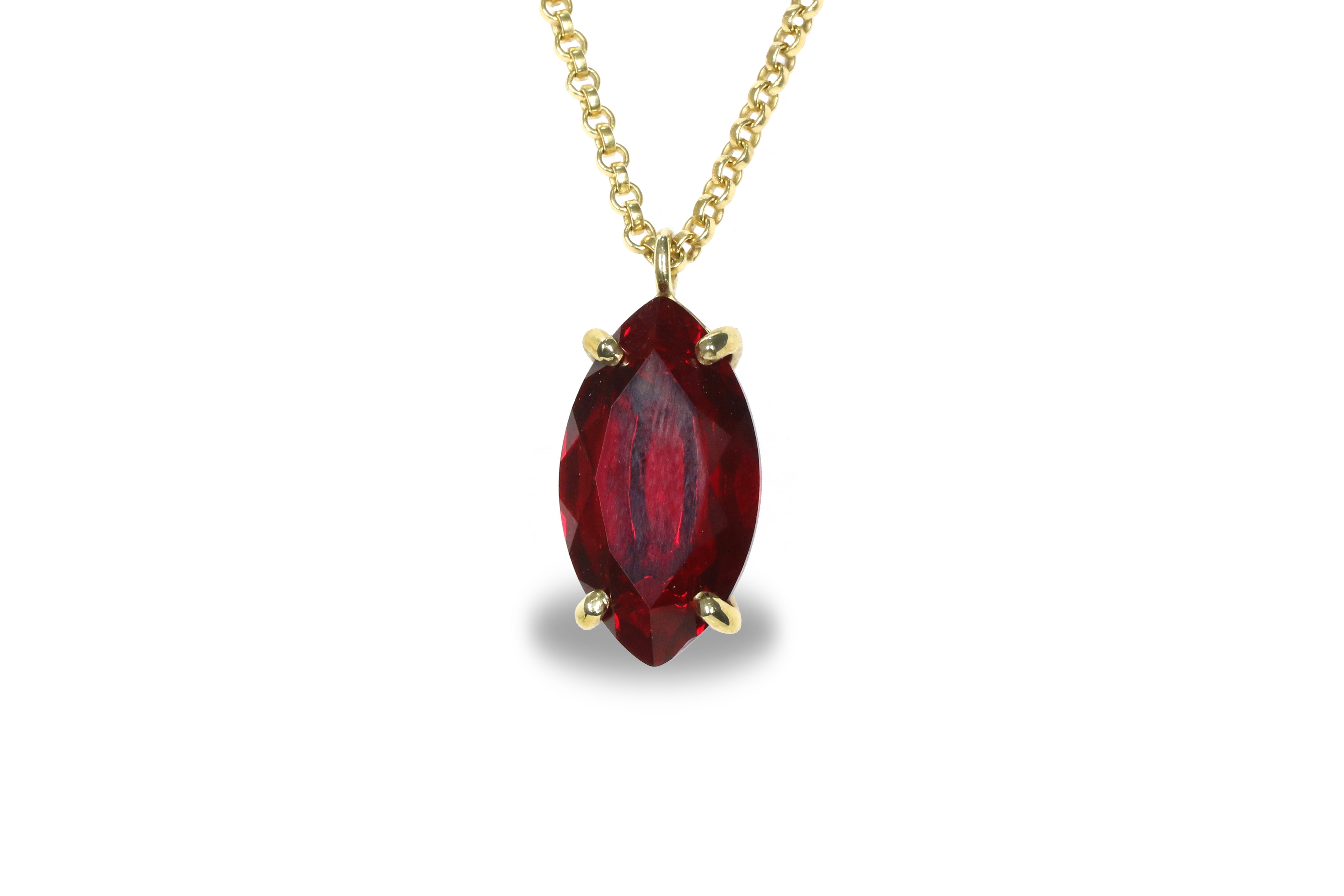 Marquise Garnet Pendant Necklace in 14k Gold Filled Anemone Jewelry