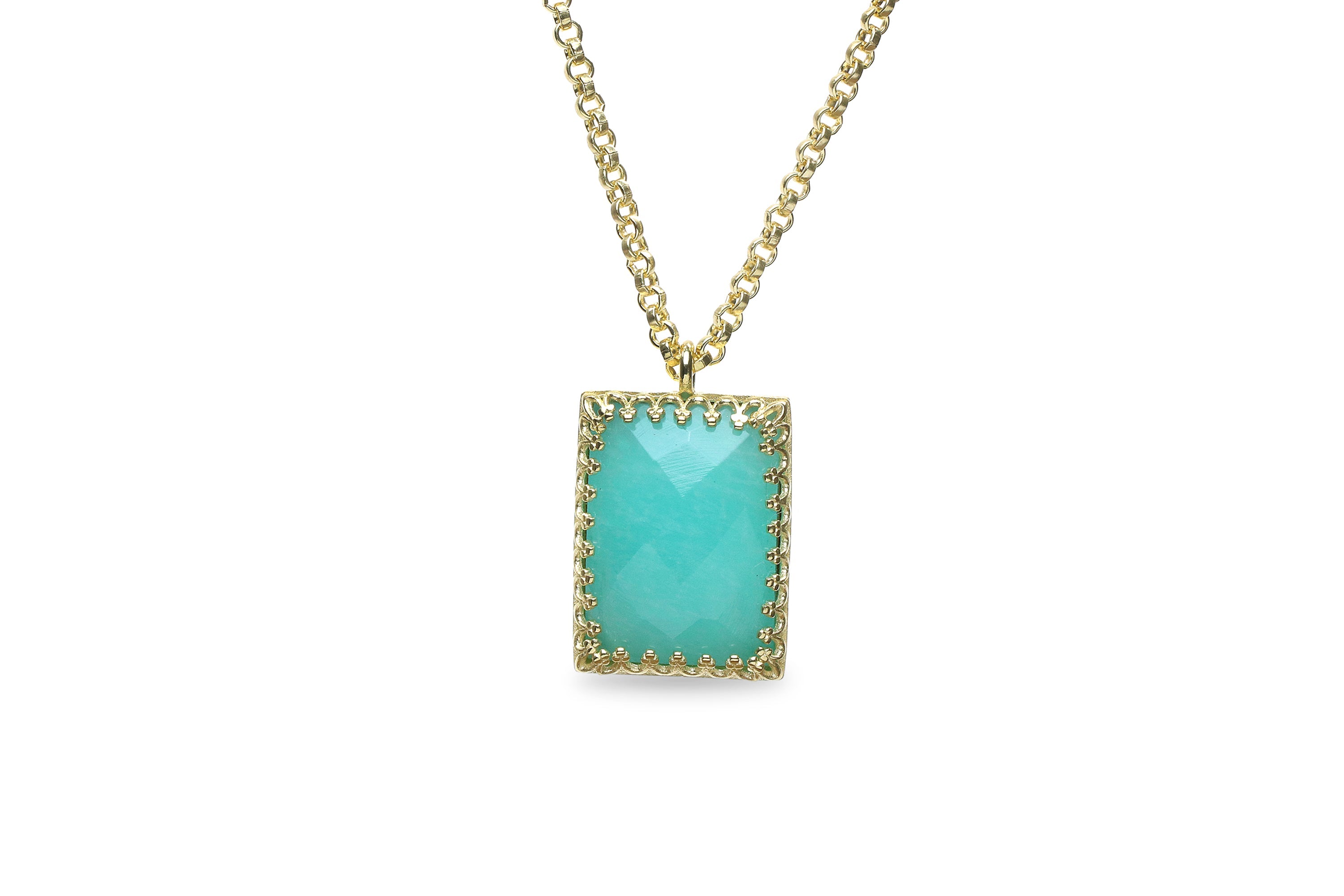 Adorable Amazonite Necklace in 14k Gold necklaces Anemone Jewelry