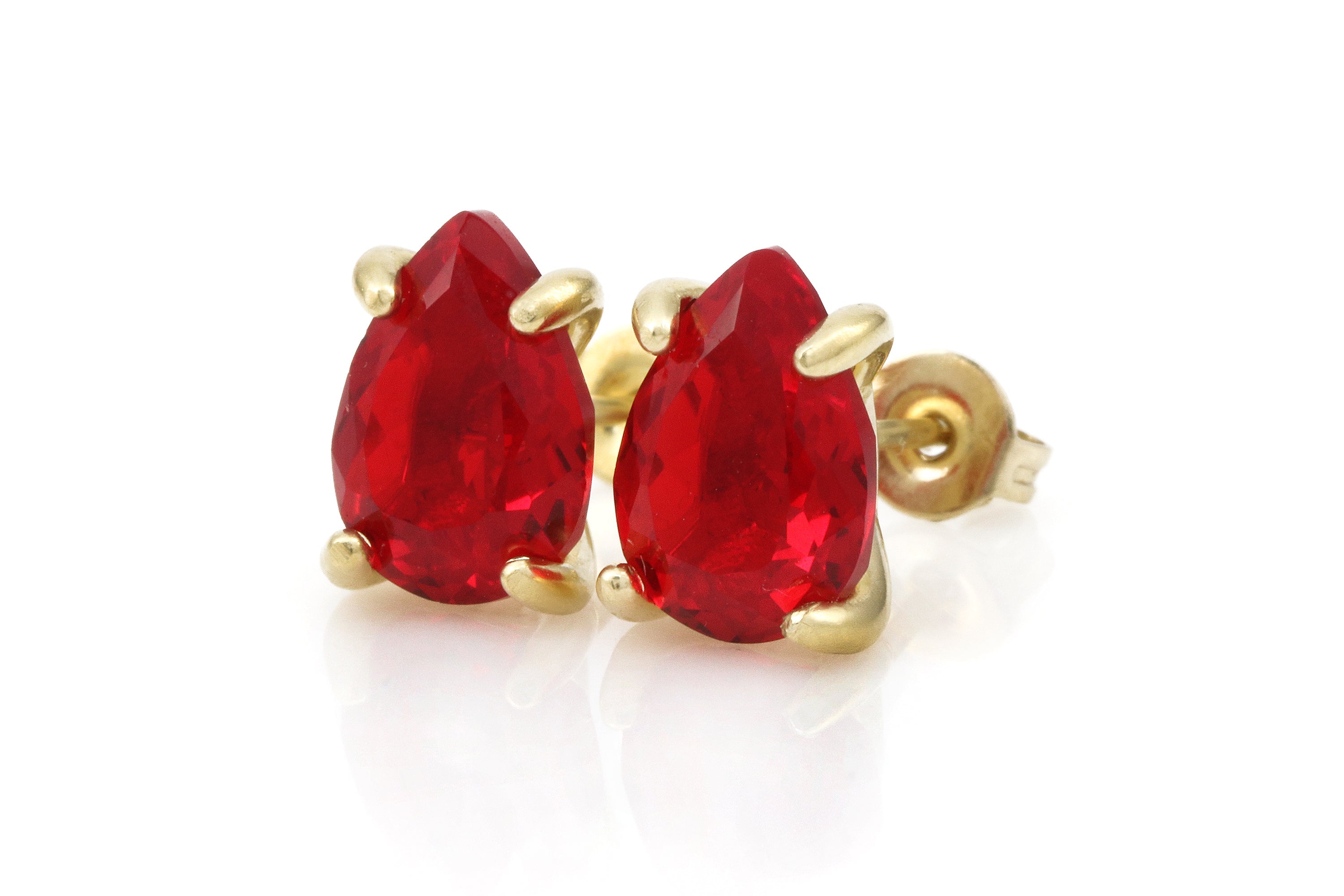 Classy Ruby Gemstone Earrings in Gold Earrings Anemone Unique