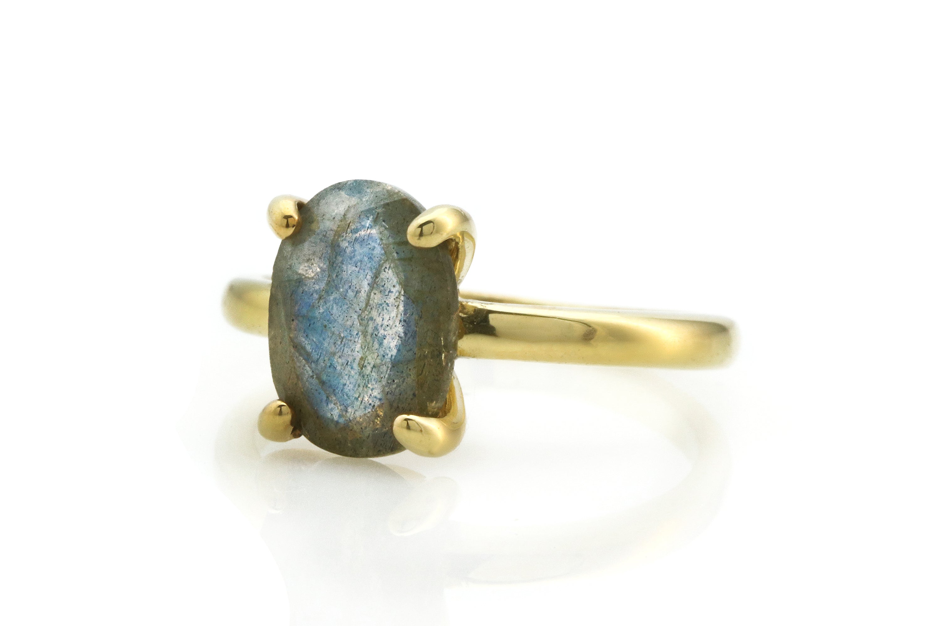 Oval Labradorite Ring in Gold Rings Anemone Unique