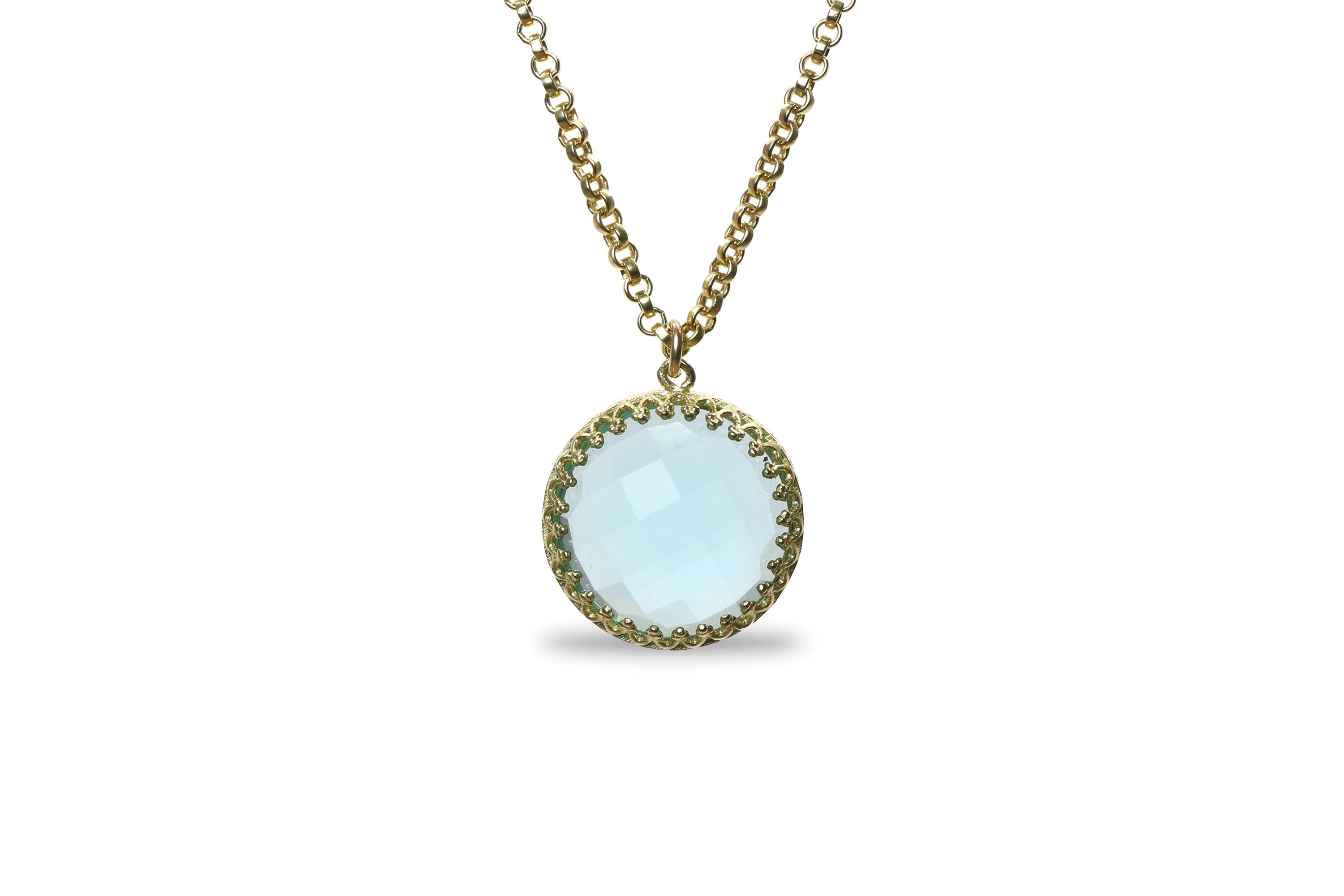 Round Statement Topaz Necklace necklaces Anemone Jewelry