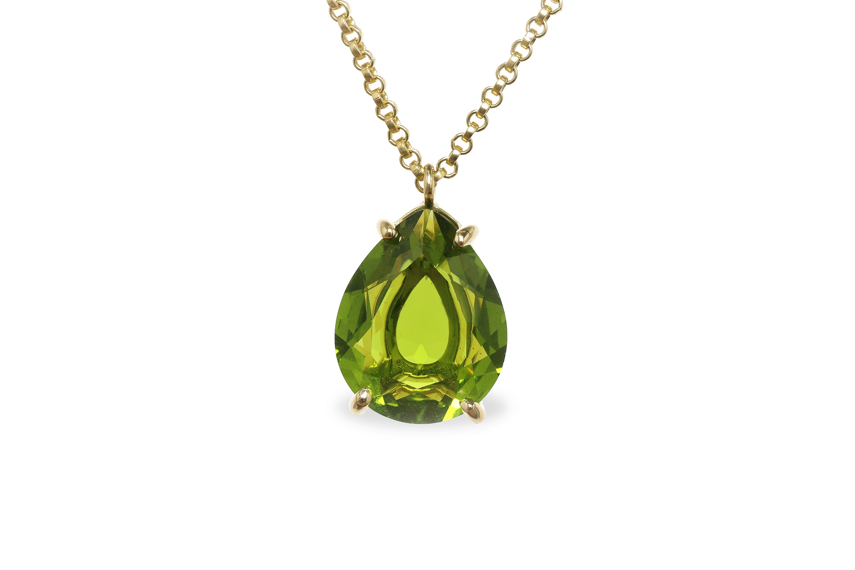 Gold Peridot Necklace necklaces Anemone Jewelry