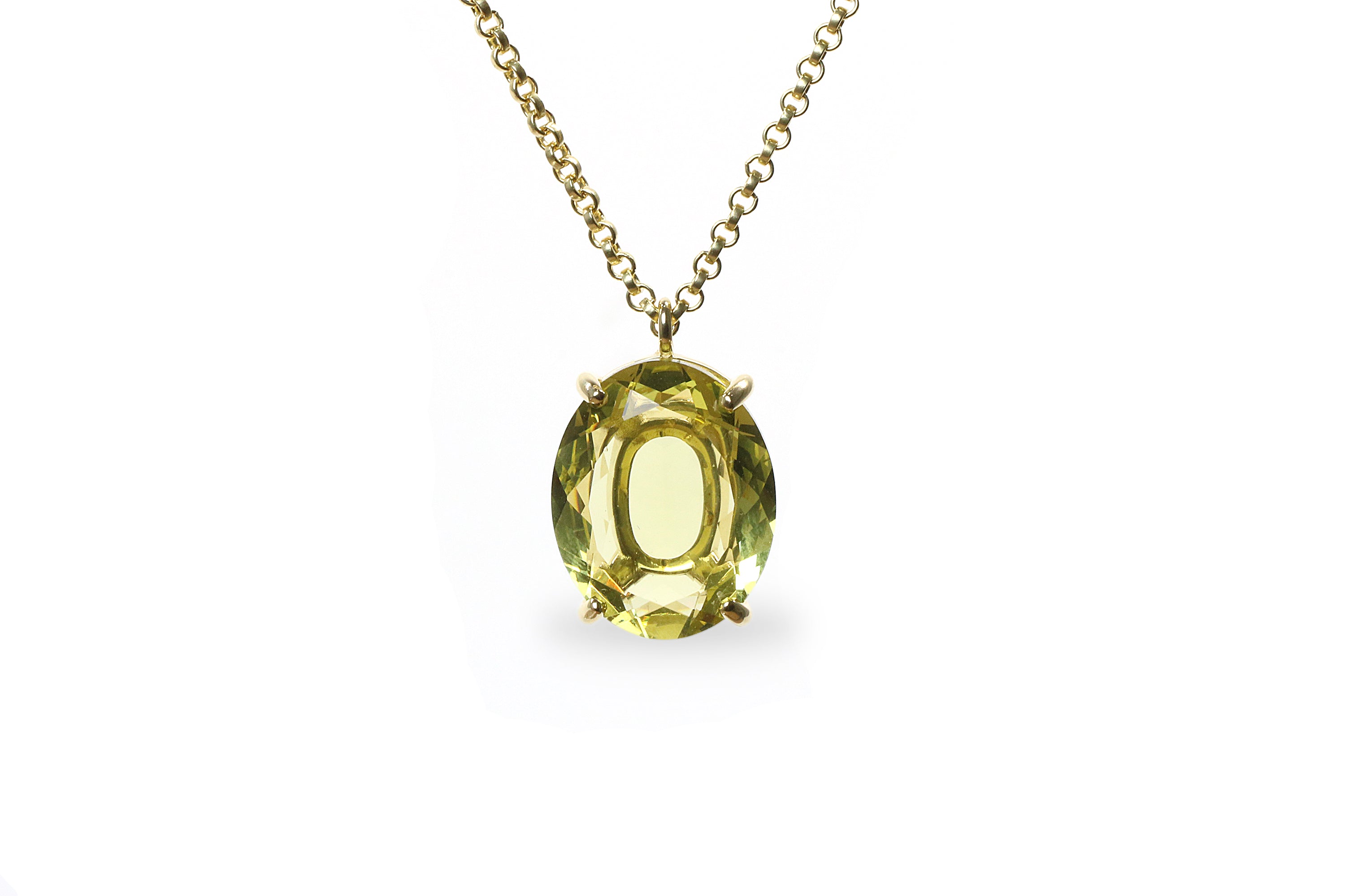 Brilliant Lemon Quartz Necklace in Gold necklaces Anemone Jewelry