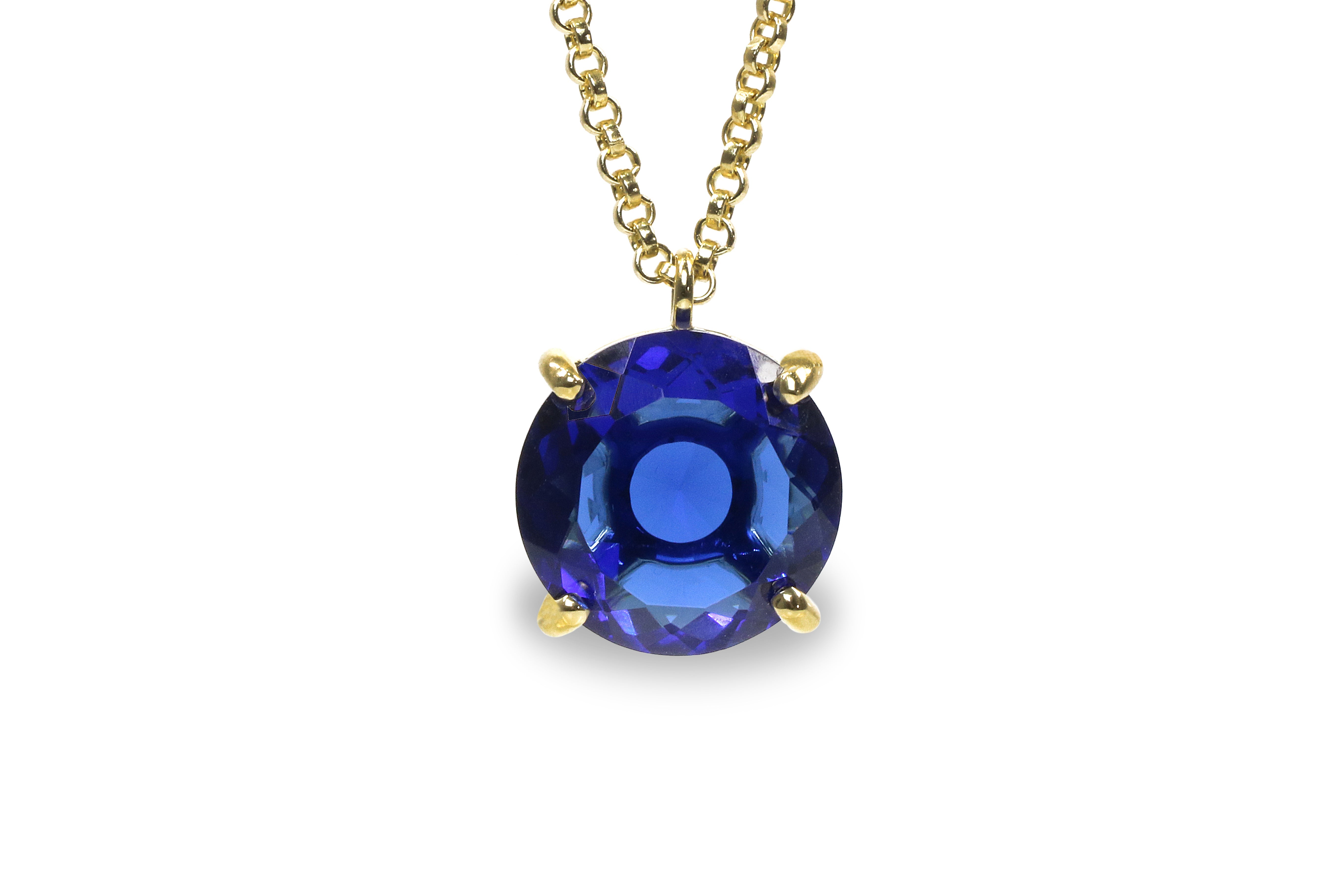 Radiant Gold Sapphire Necklace necklaces Anemone Jewelry