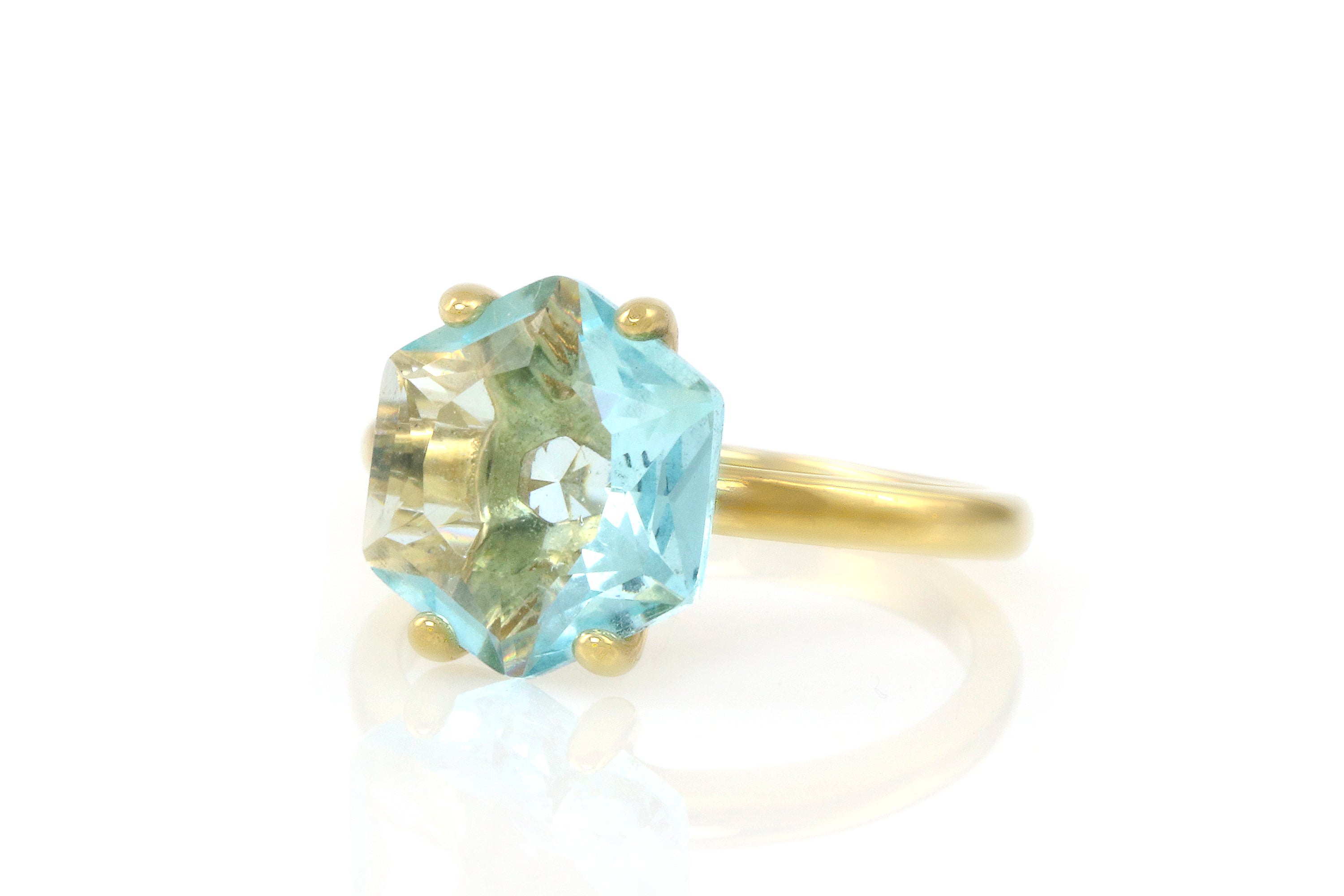 Gold Filled Hexagon Topaz Ring Rings Anemone Unique