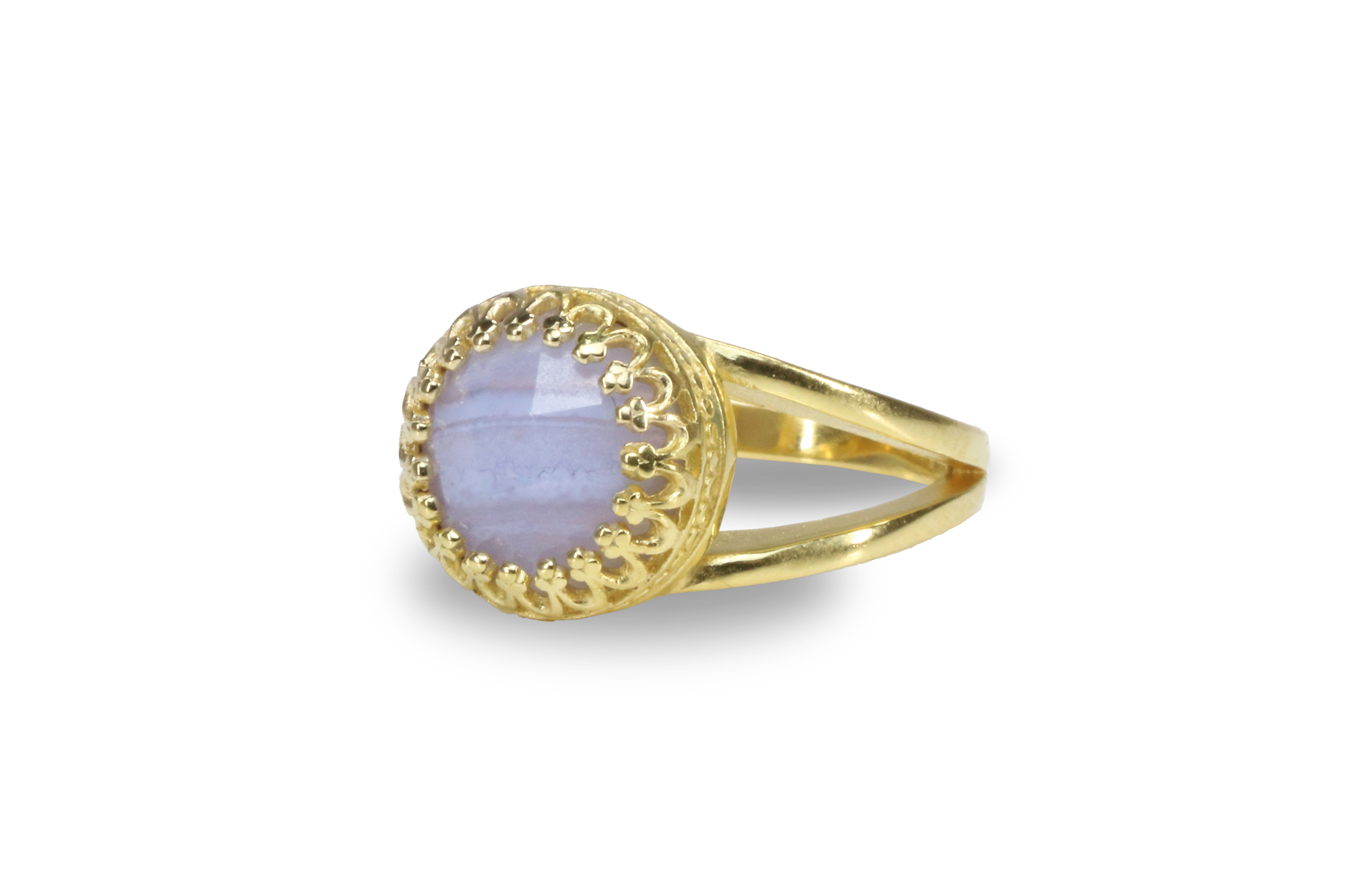 Blue Lace Agate in 925 Sterling Silver Rings Anemone Jewelry