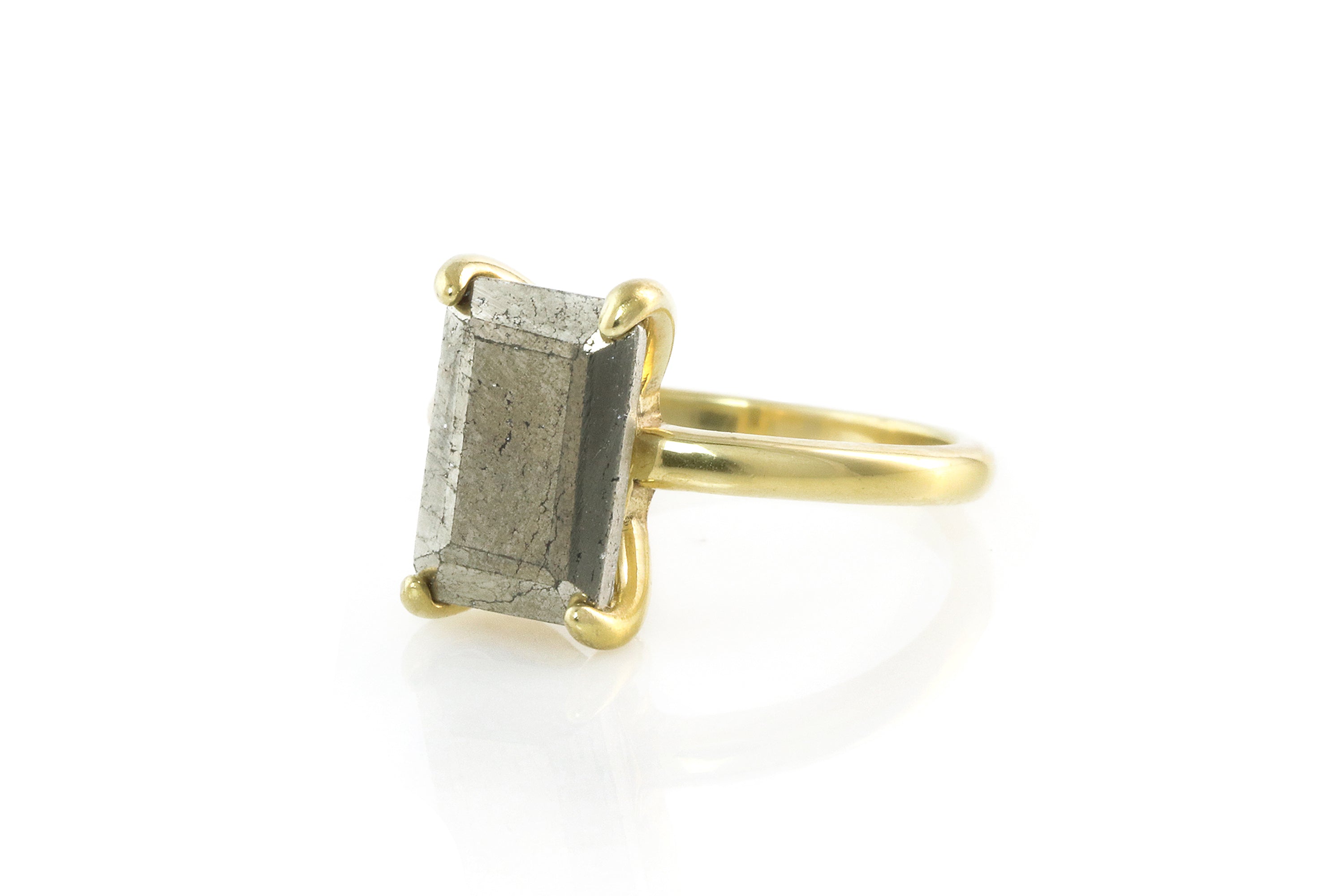 Fashionable Pyrite Stone Gold Ring Rings Anemone Unique