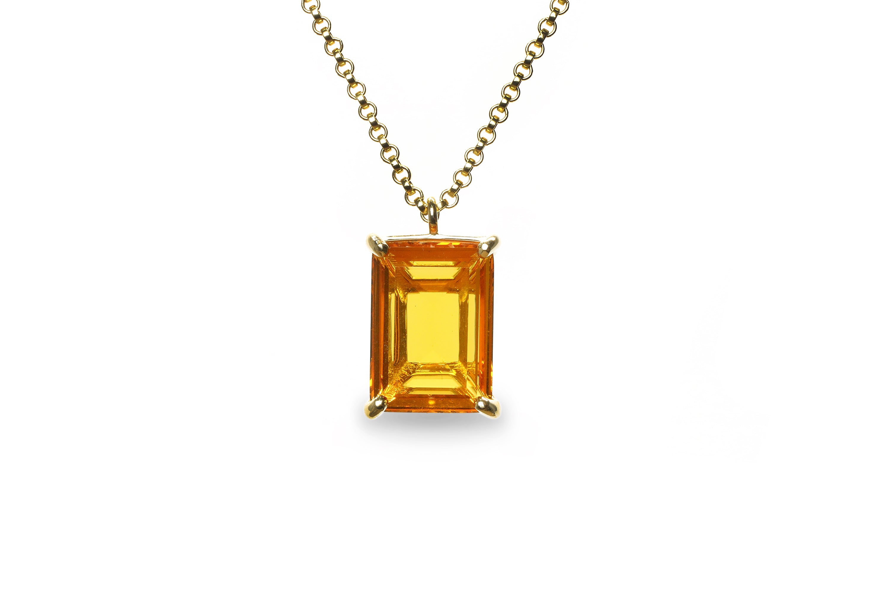 Elegant Citrine Gold Necklace necklaces Anemone Jewelry