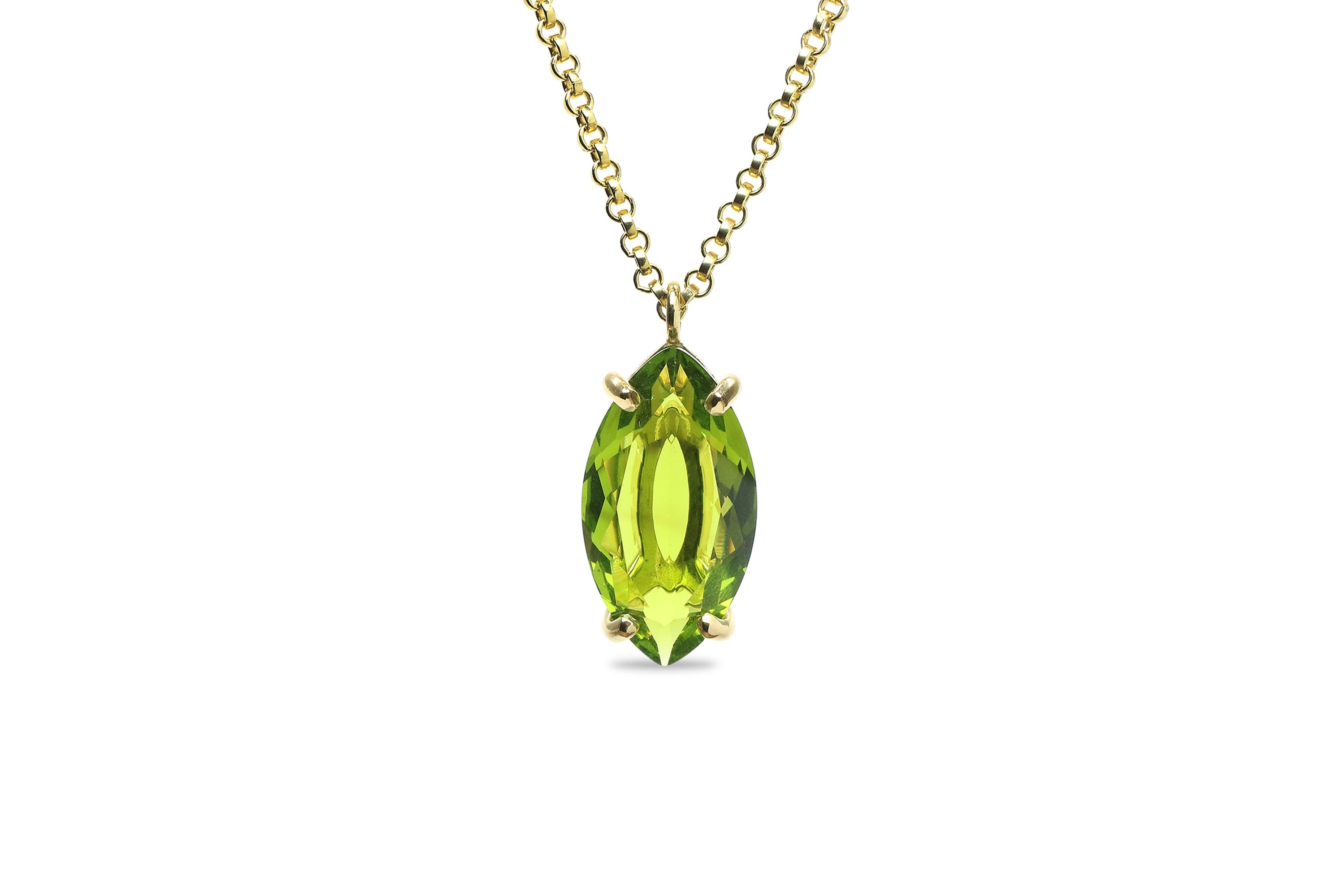 Marquise Peridot Gold Filled Necklace necklaces Anemone Jewelry