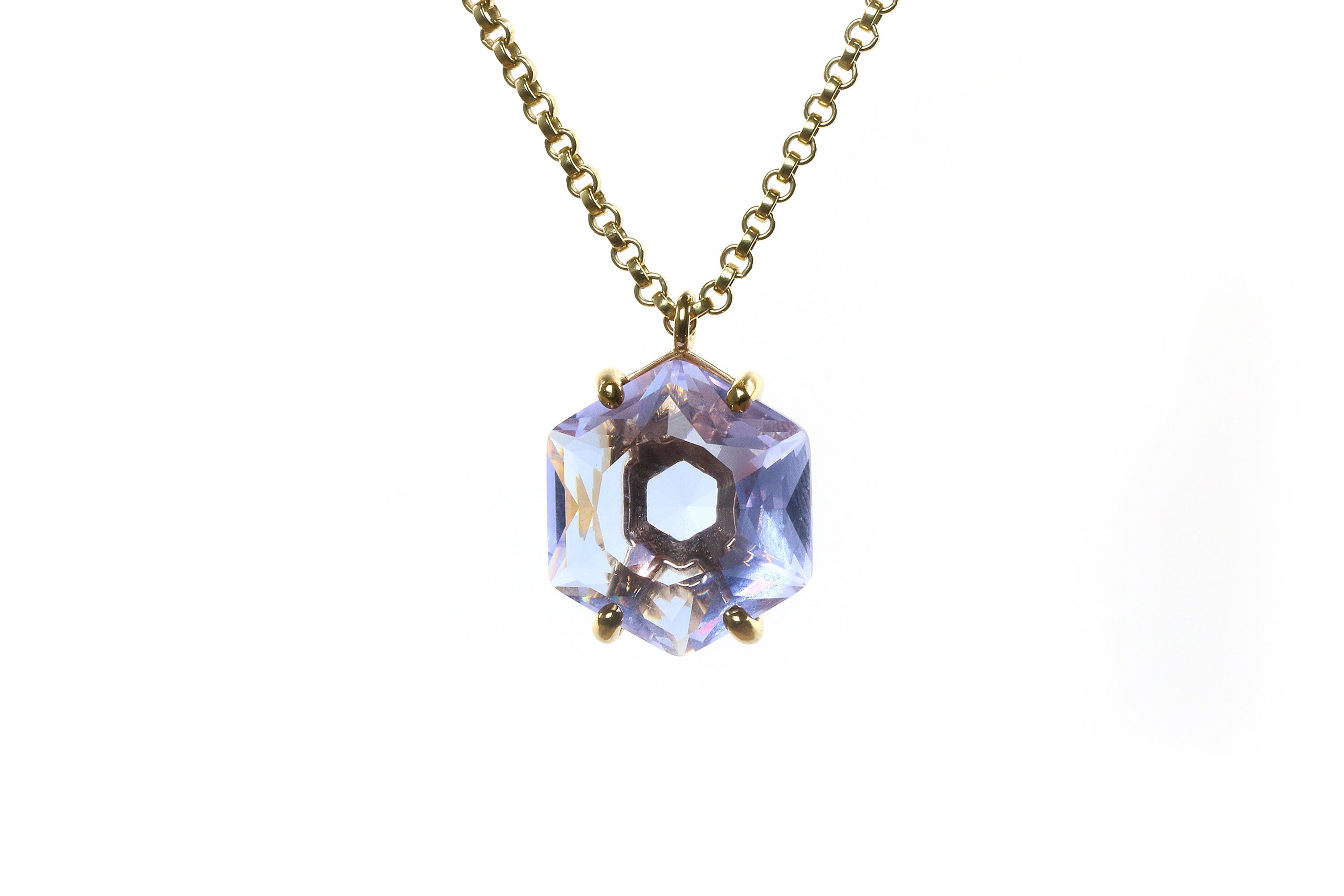 Hexagon Tanzanite Necklace in Sterling Silver necklaces Anemone Jewelry