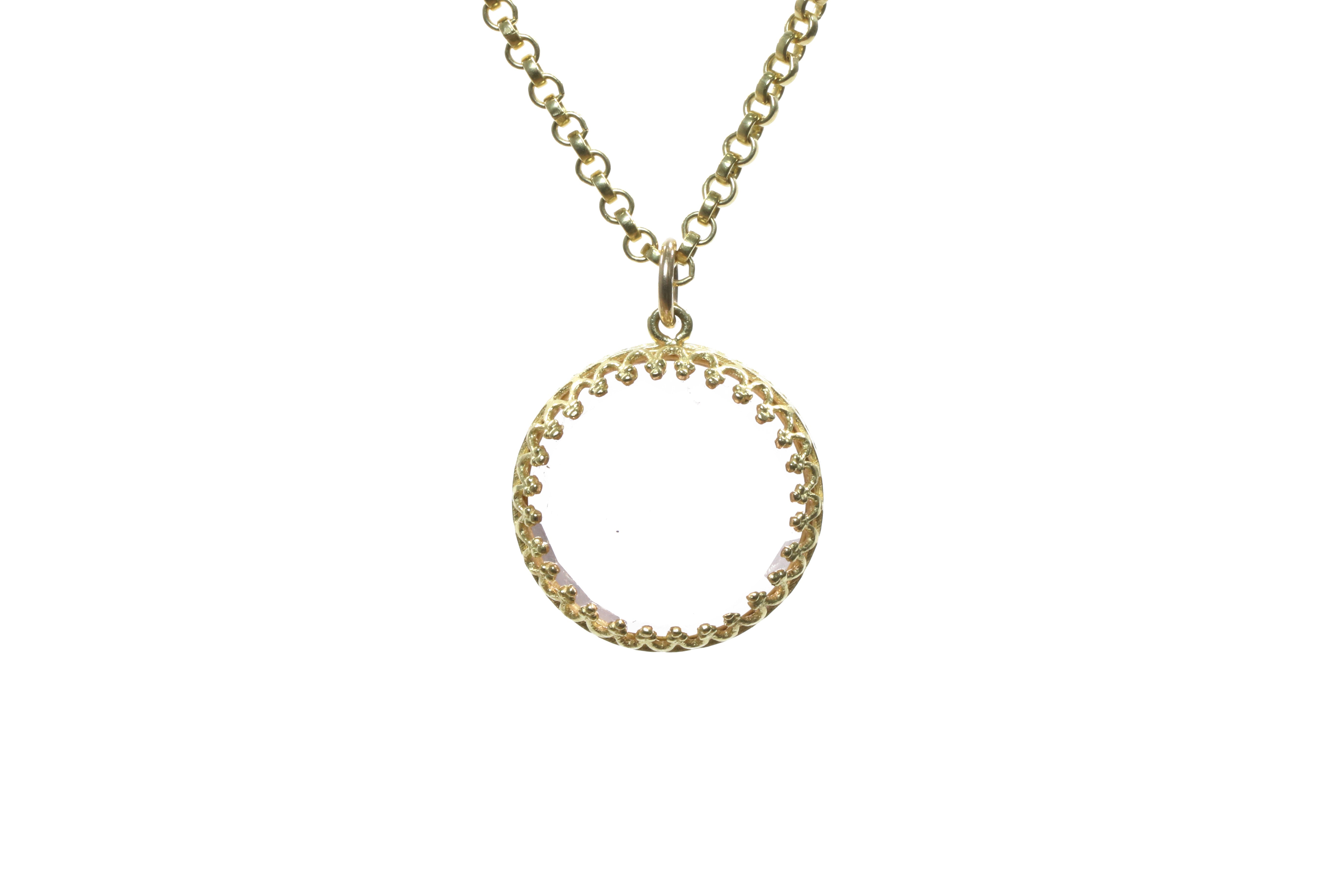 Elegant Crystal Clear Quartz Gold Filled Necklace necklaces Anemone Jewelry