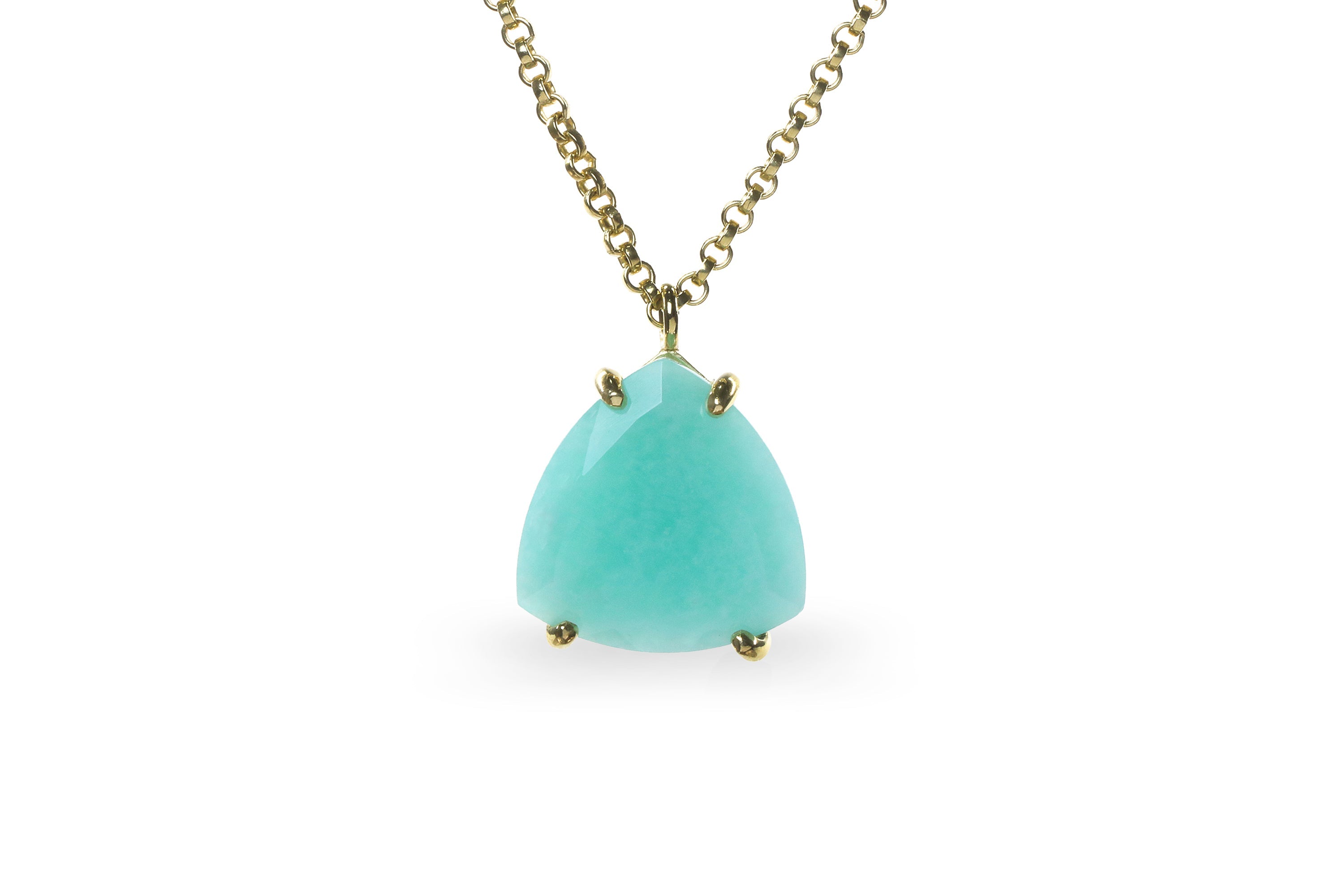 Trillion Amazonite Necklace in Sterling Silver necklaces Anemone Jewelry