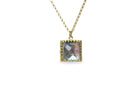 Square Labradorite Pendant Gold Necklace necklaces Anemone Jewelry