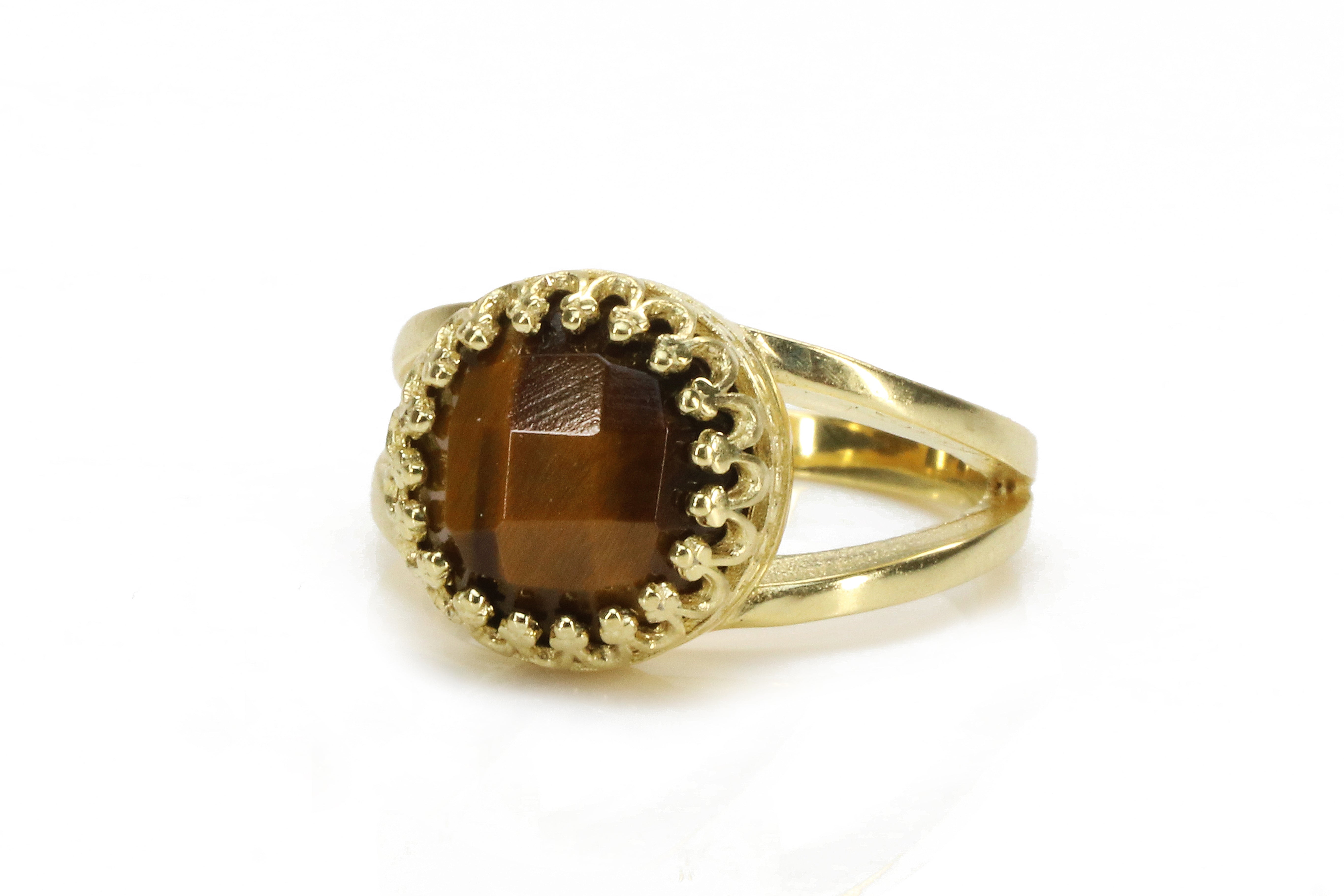 Stackable Dainty Tiger Eye 14k Gold Filled Ring Rings Anemone Jewelry
