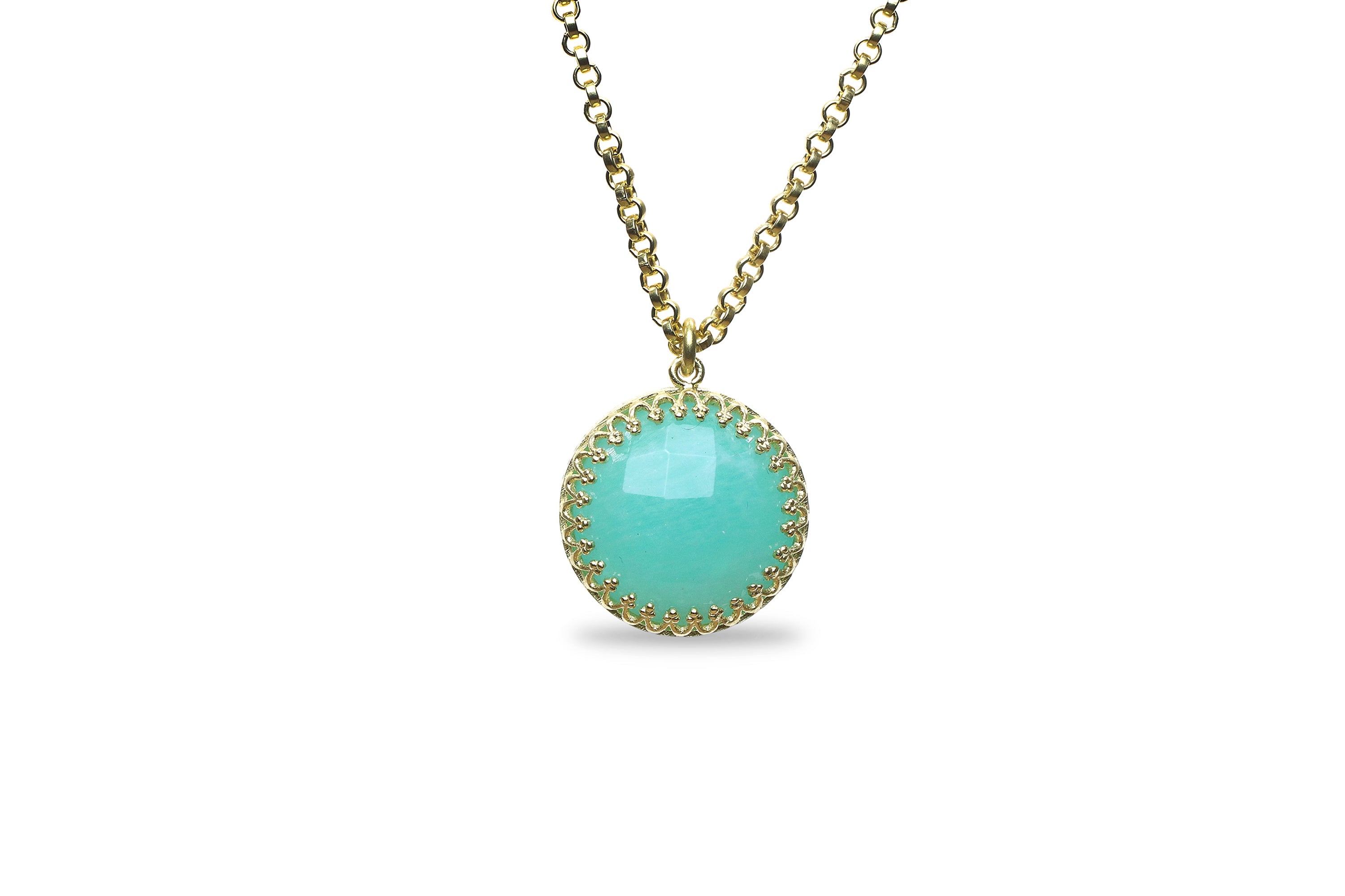 Sterling Silver Custom Amazonite Crystal Necklace necklaces Anemone Jewelry