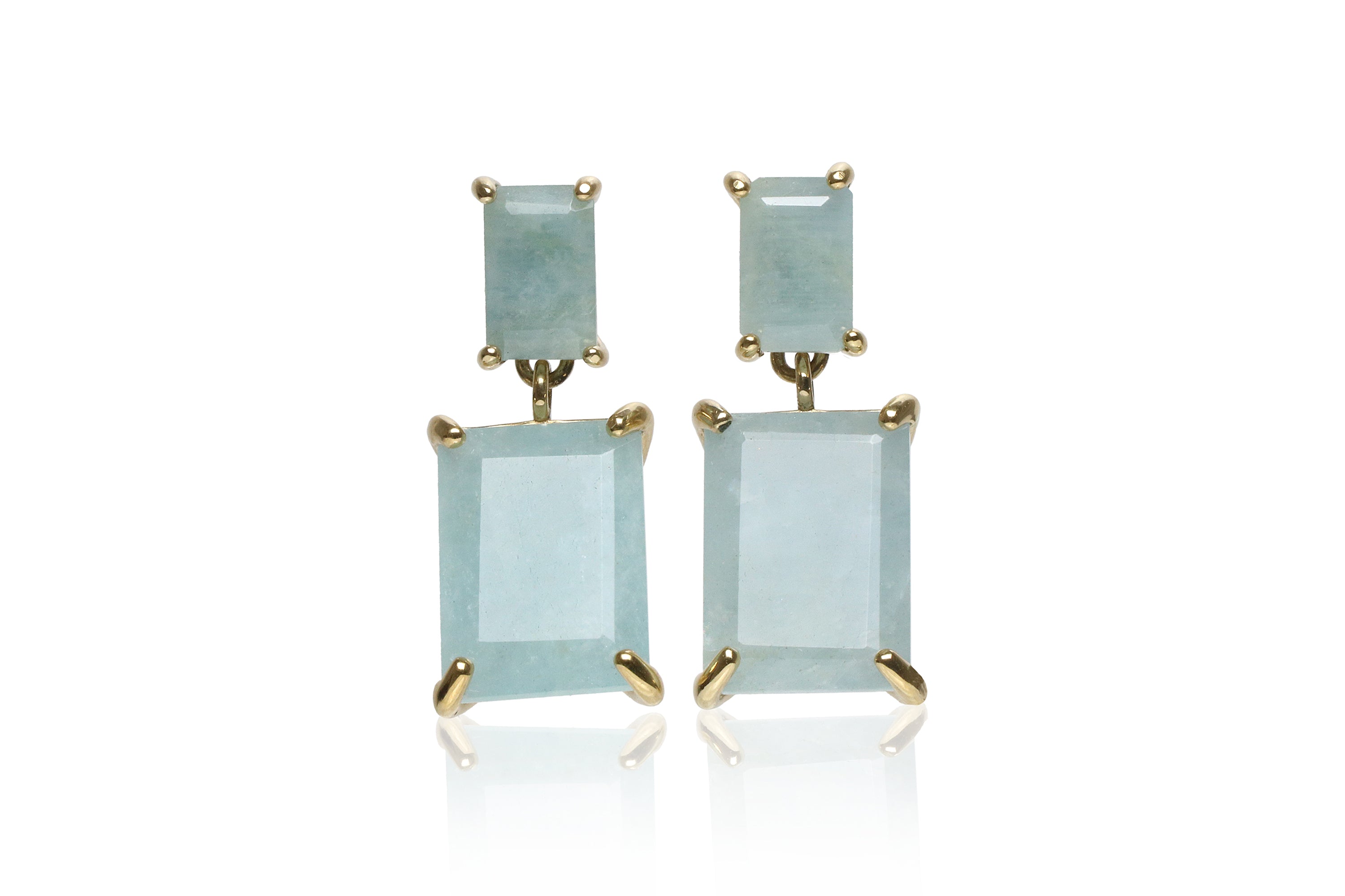 Statement Aquamarine Gold Filled Earrings Earrings Anemone Jewelry