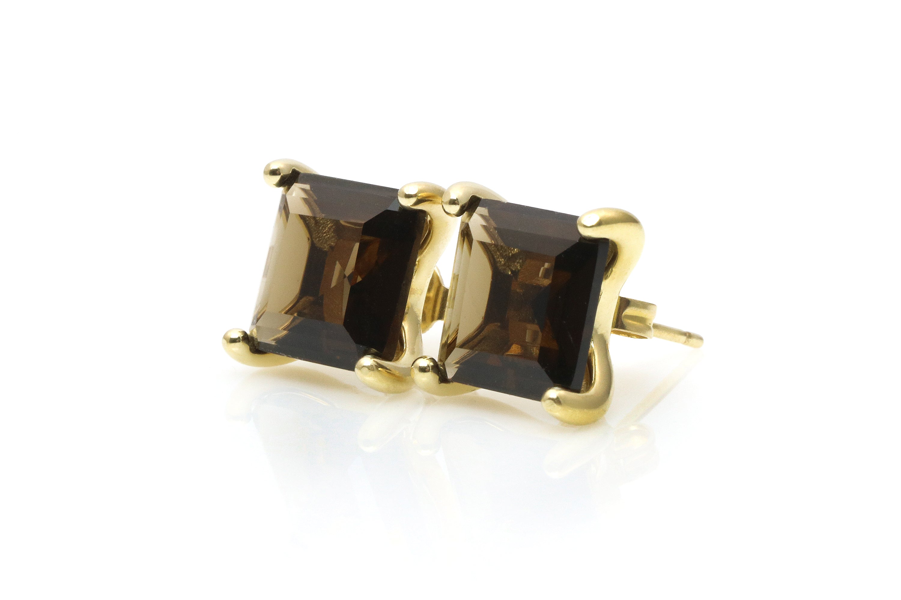 Lustrous Square Quartz Earrings in Gold Earrings Anemone Unique