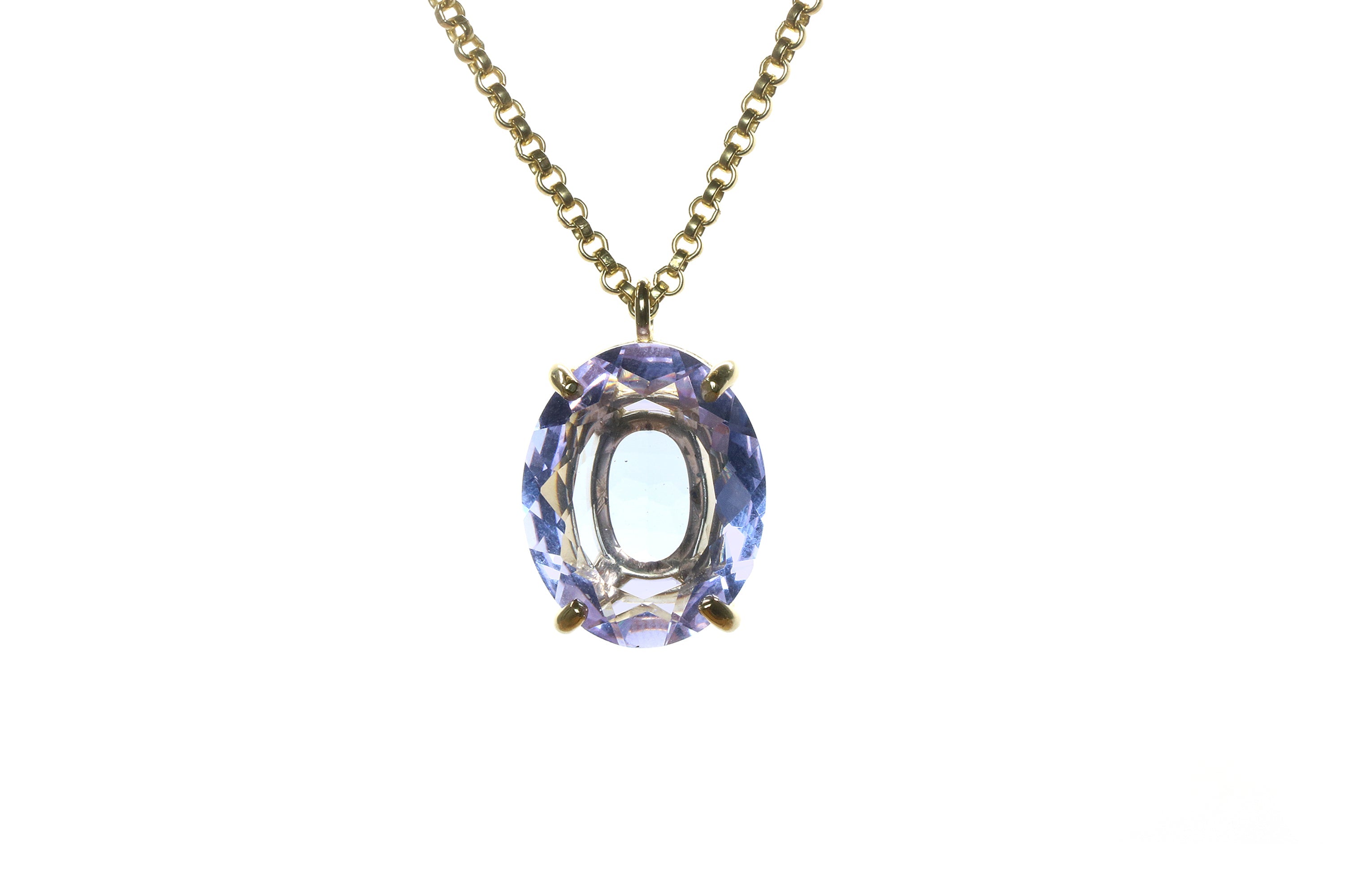 Oval Tanzanite Pendant Gold Necklace necklaces Anemone Jewelry
