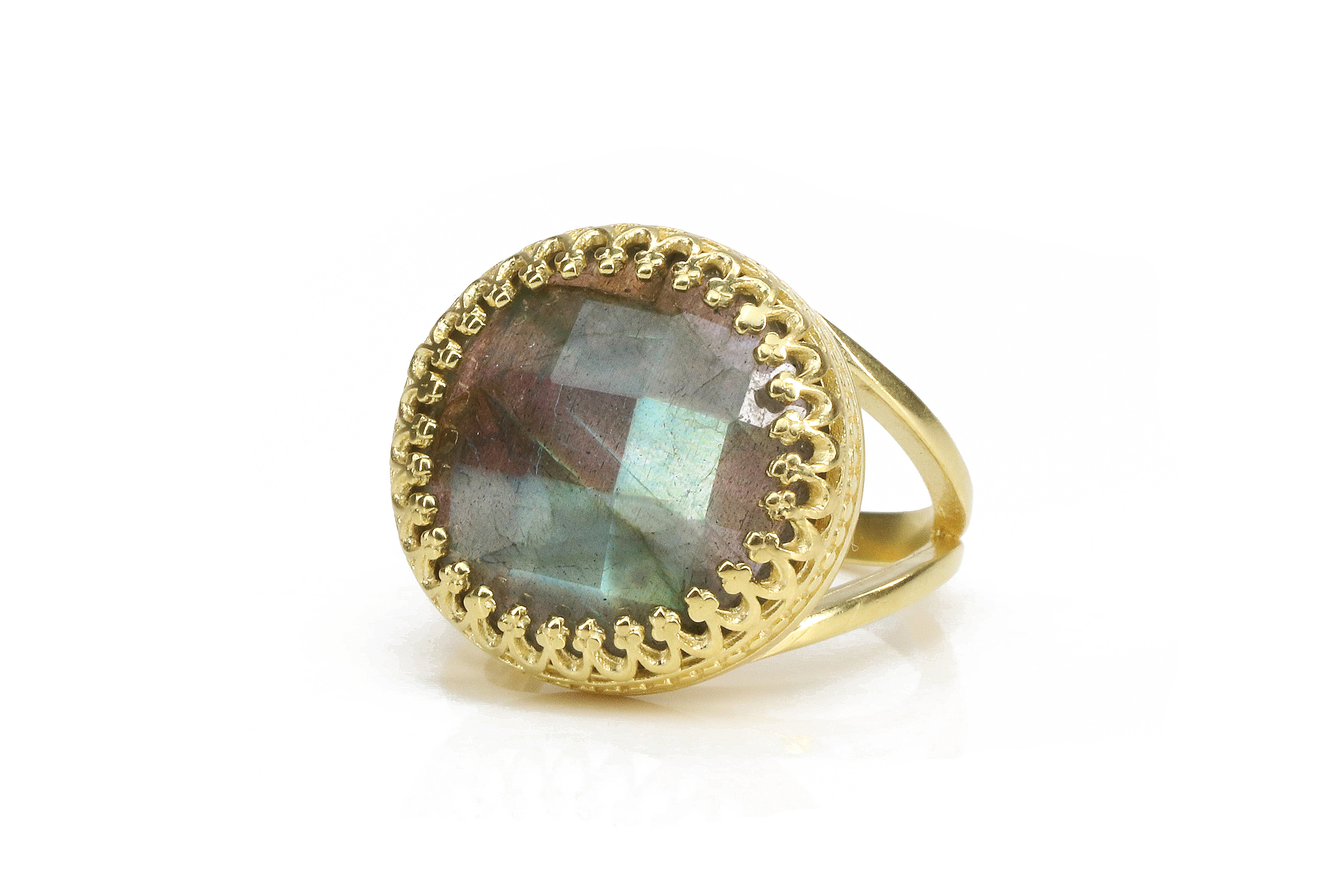 Fashionable Labradorite Ring in 14k Gold Rings Anemone Jewelry