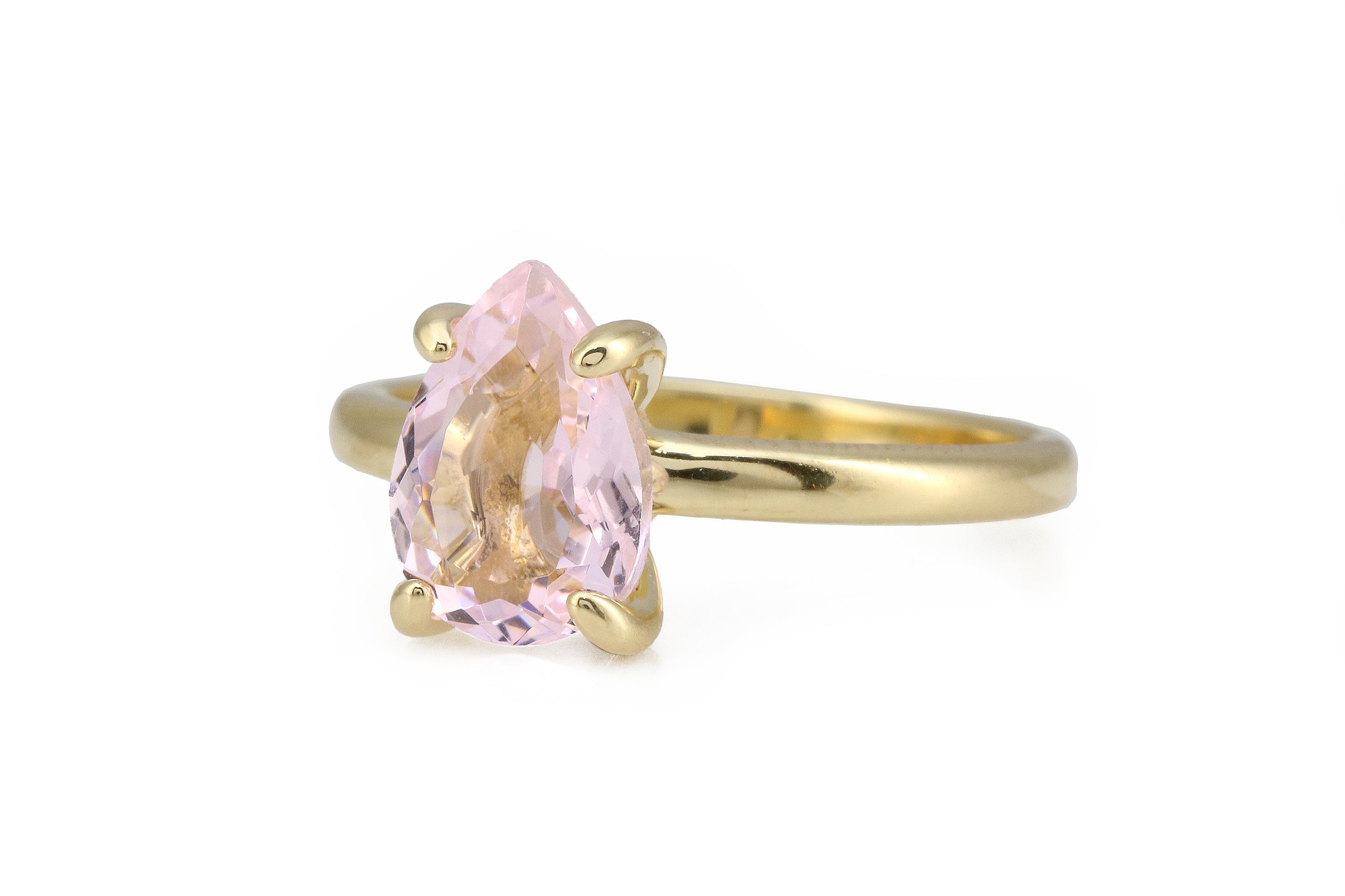Teardrop Rose Quartz Ring in 14k Gold Filled Band Rings Anemone Unique