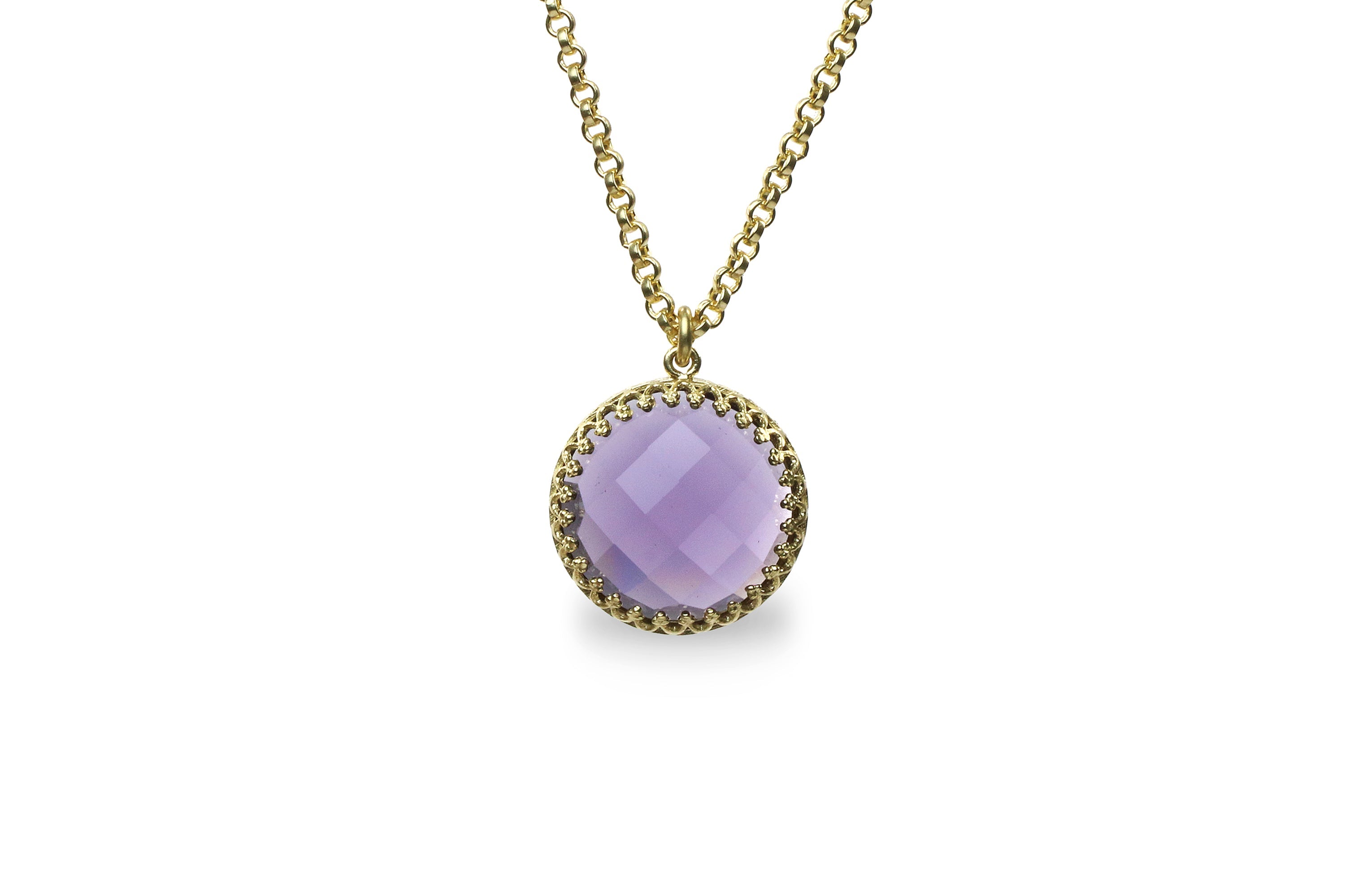 Dazzling Amethyst Necklace in Gold necklaces Anemone Jewelry