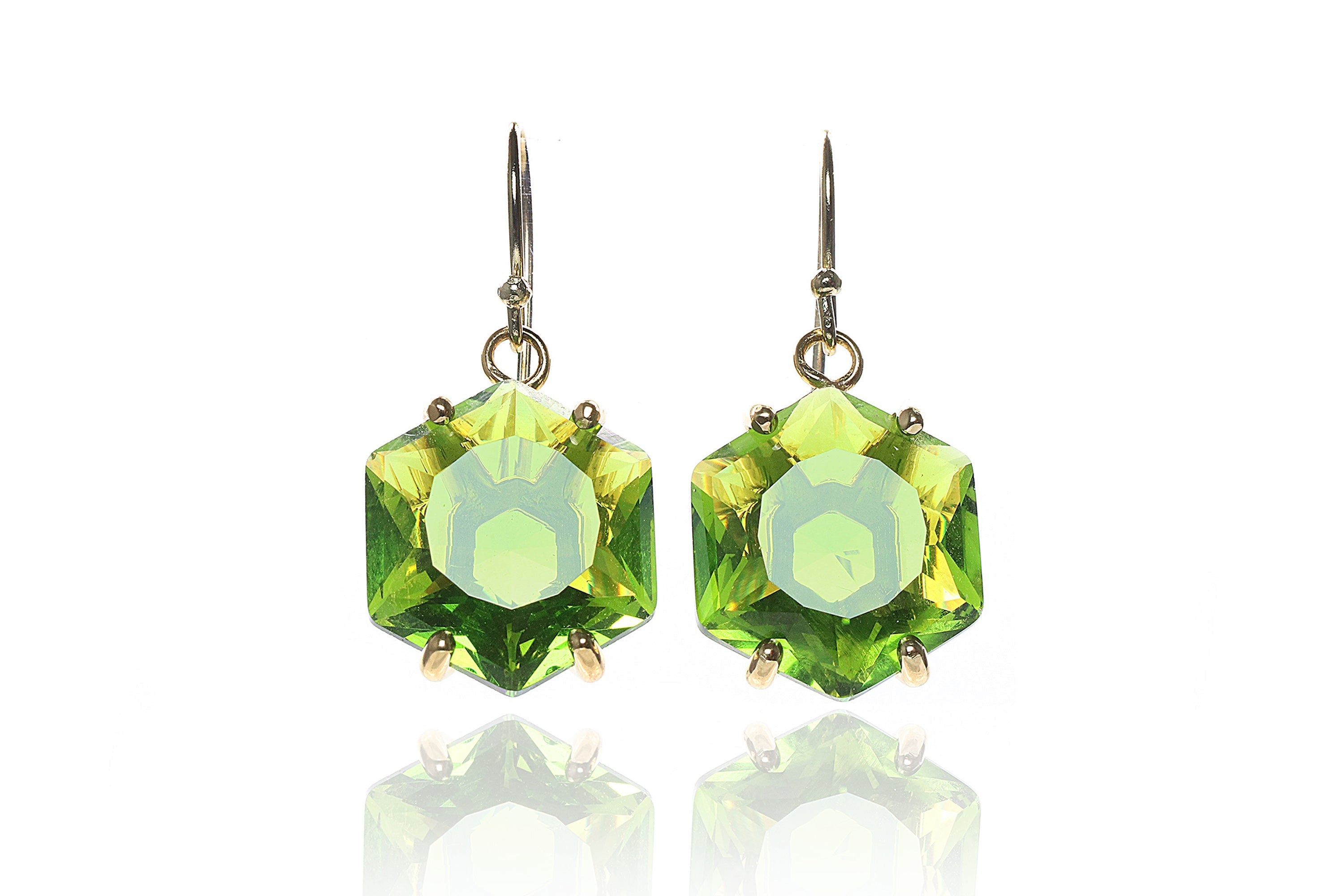 Large Peridot Gold Filled Earrings Earrings Anemone Jewelry