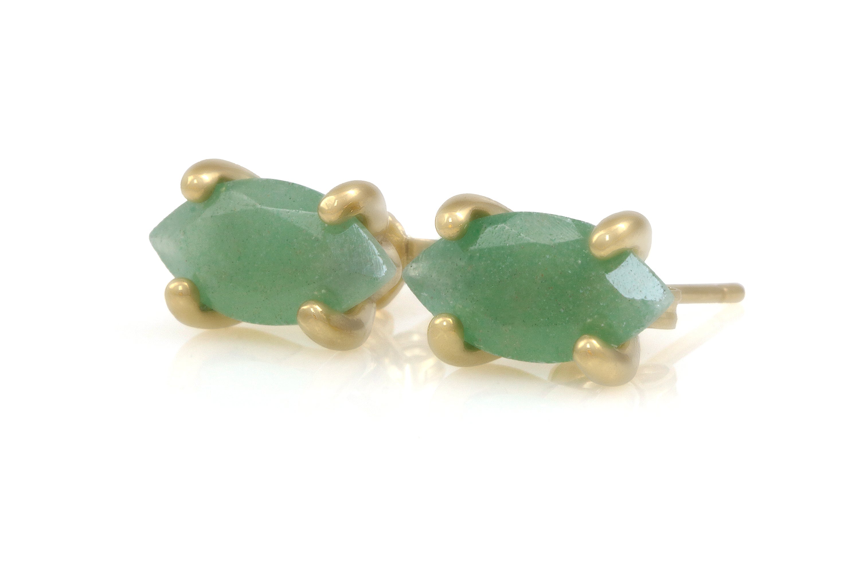 Green Aventurine Crystal Gold Earrings Earrings Anemone Unique