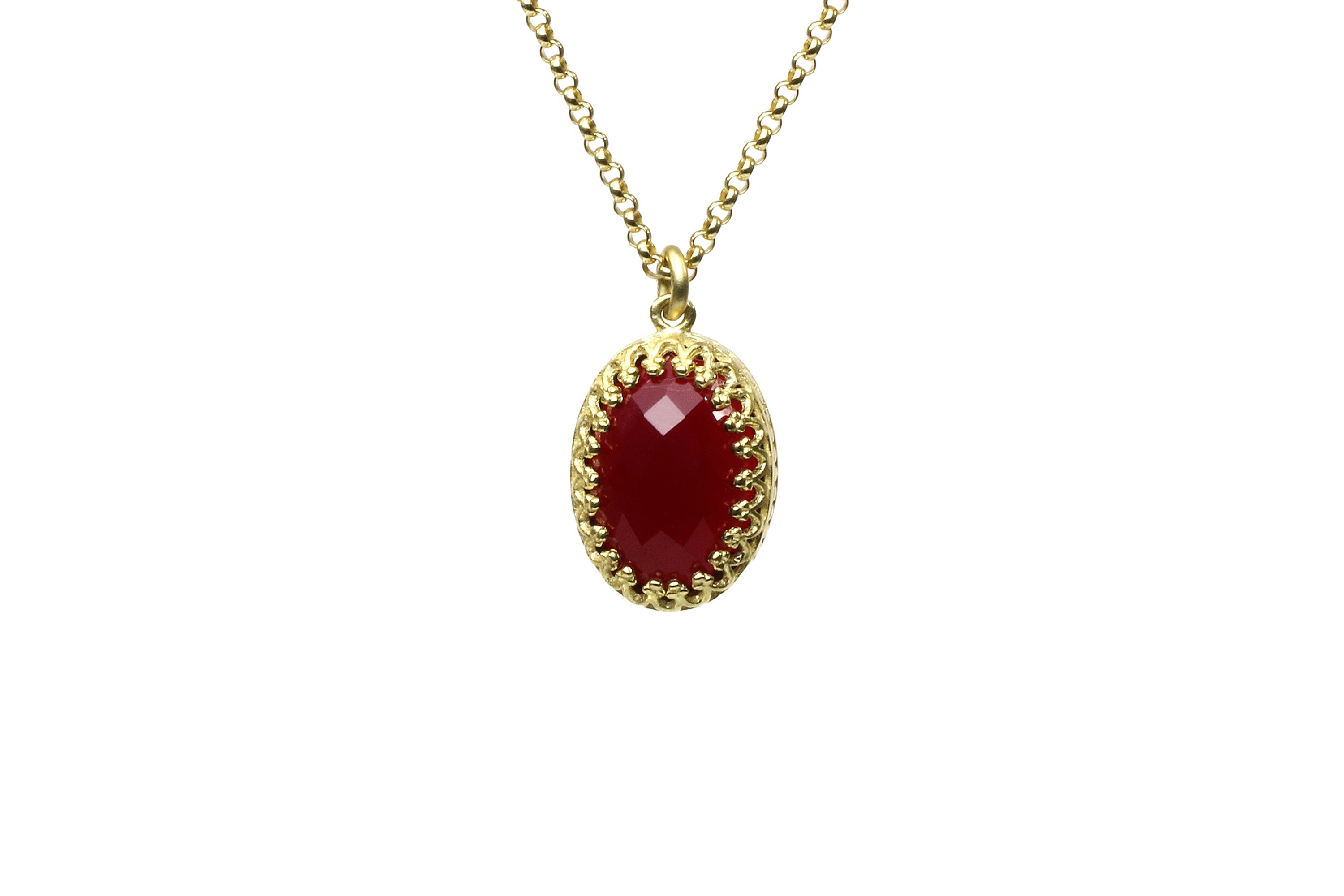 Gorgeous Garnet 14k Gold Necklace necklaces Anemone Jewelry