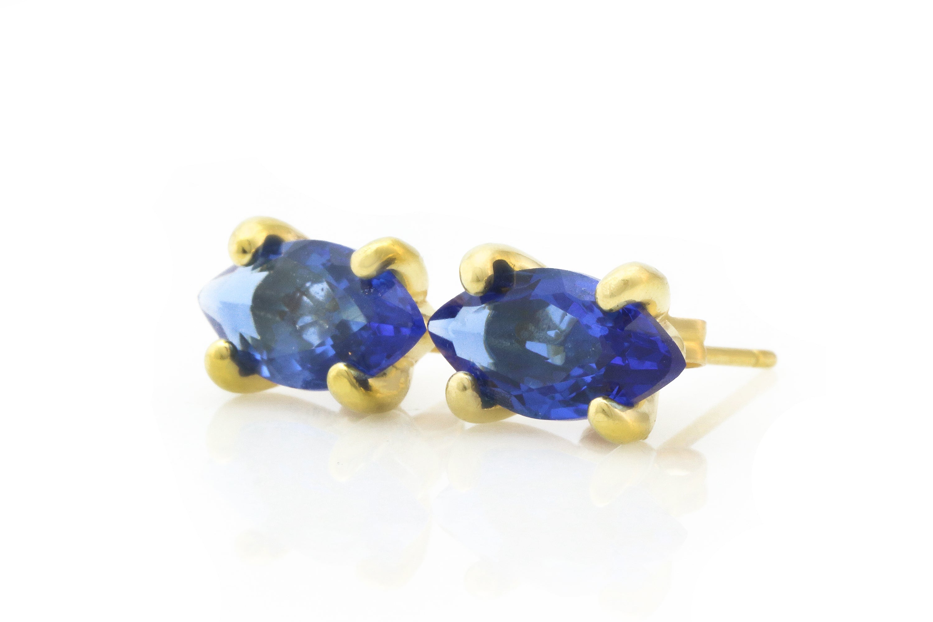 Sleek Marquise Sapphire Earrings in Gold Earrings Anemone Unique