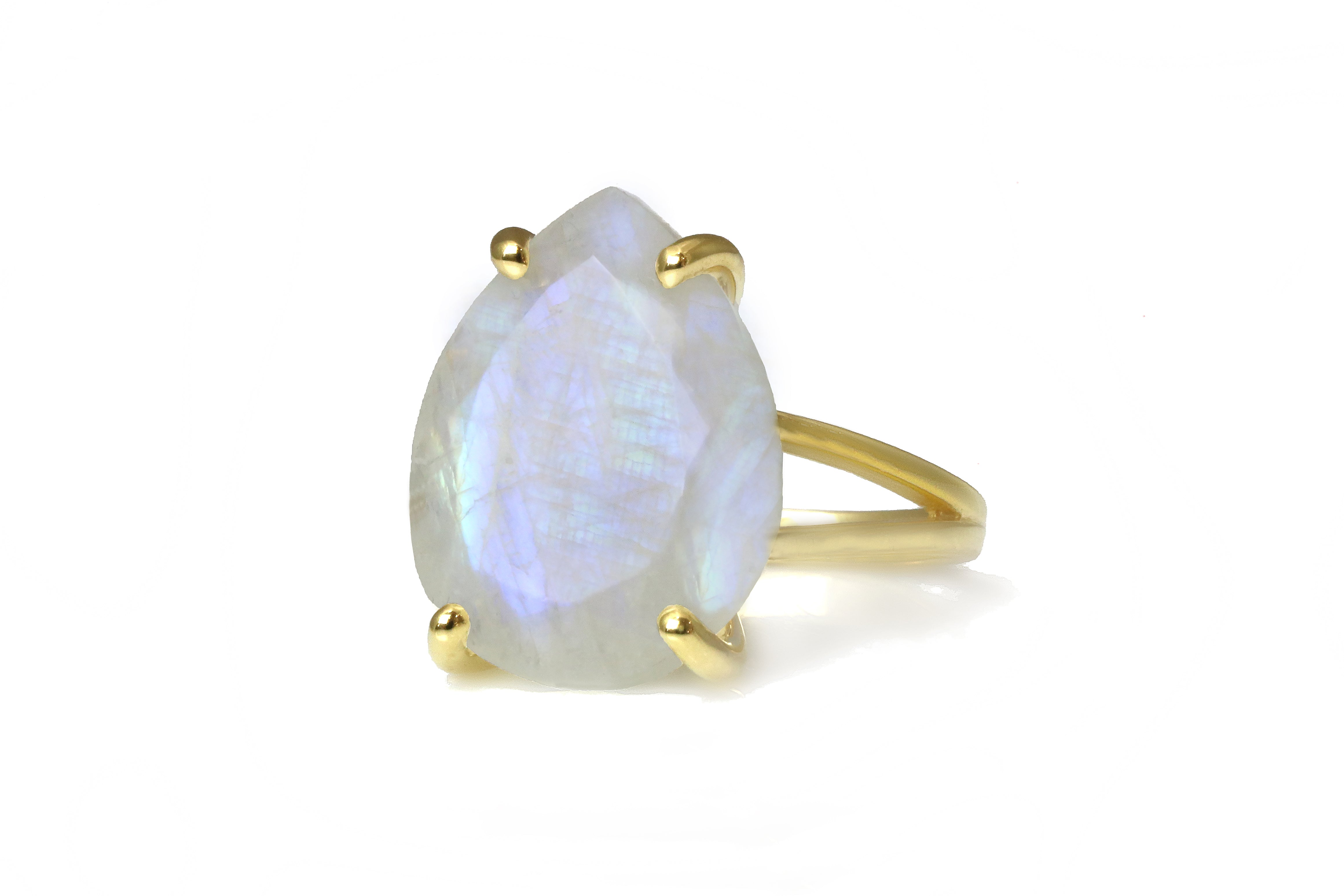 Teardrop Moonstone Rose Gold Statement Ring Rings Anemone Jewelry