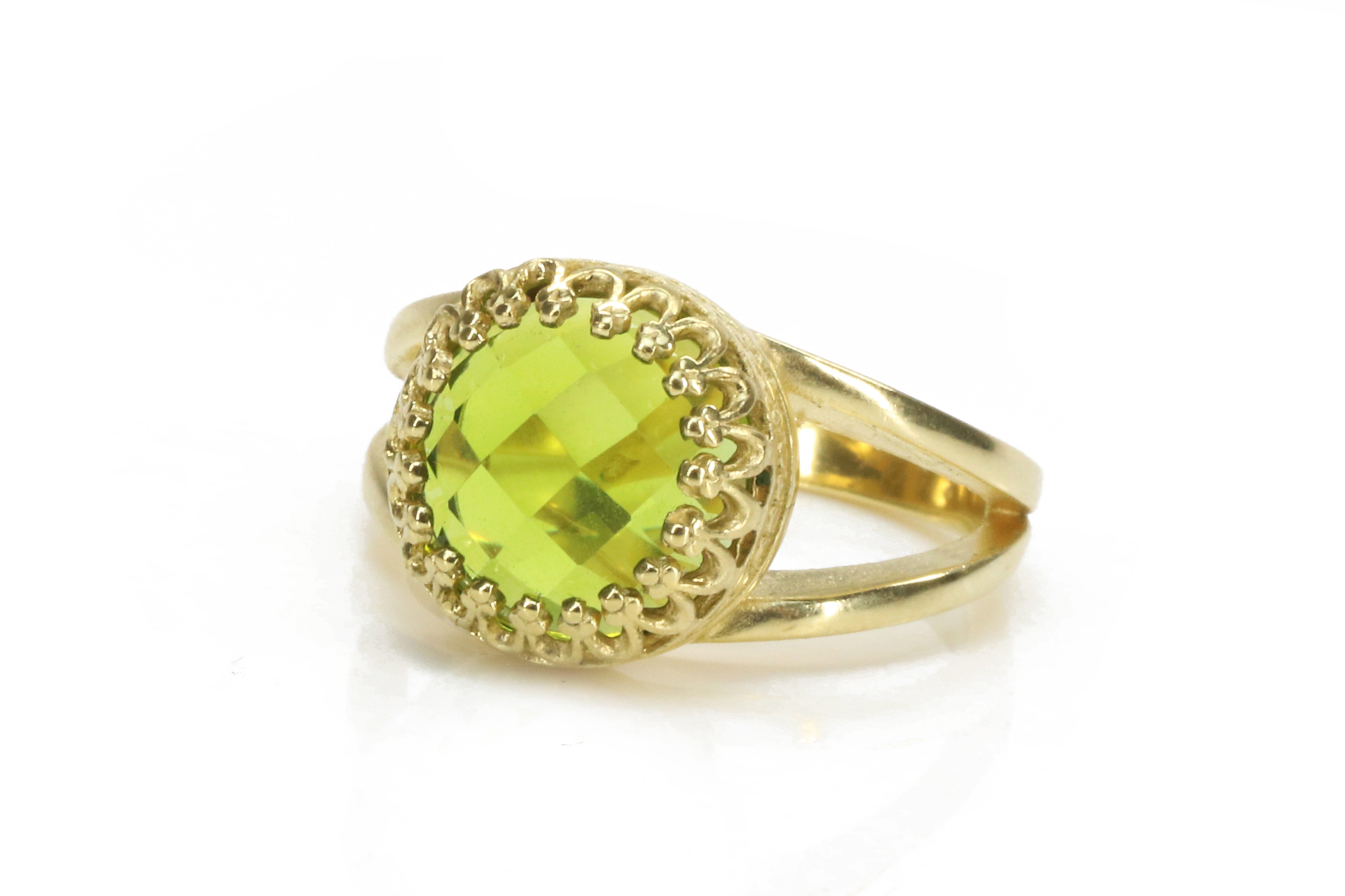 Delicate Peridot Ring in 14k Gold Rings Anemone Jewelry