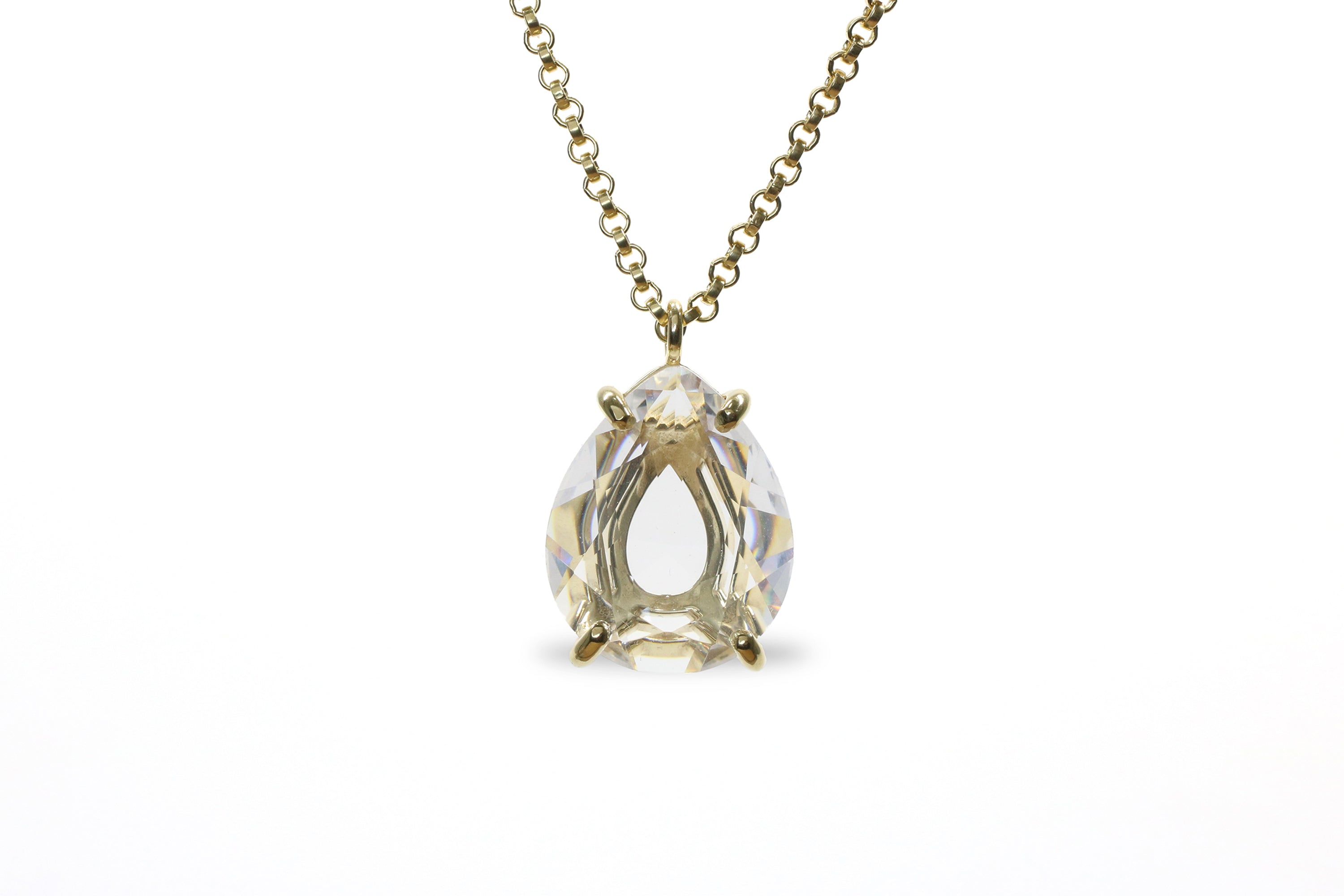 Custom Quartz Crystal Necklace in 14k Gold necklaces Anemone Jewelry