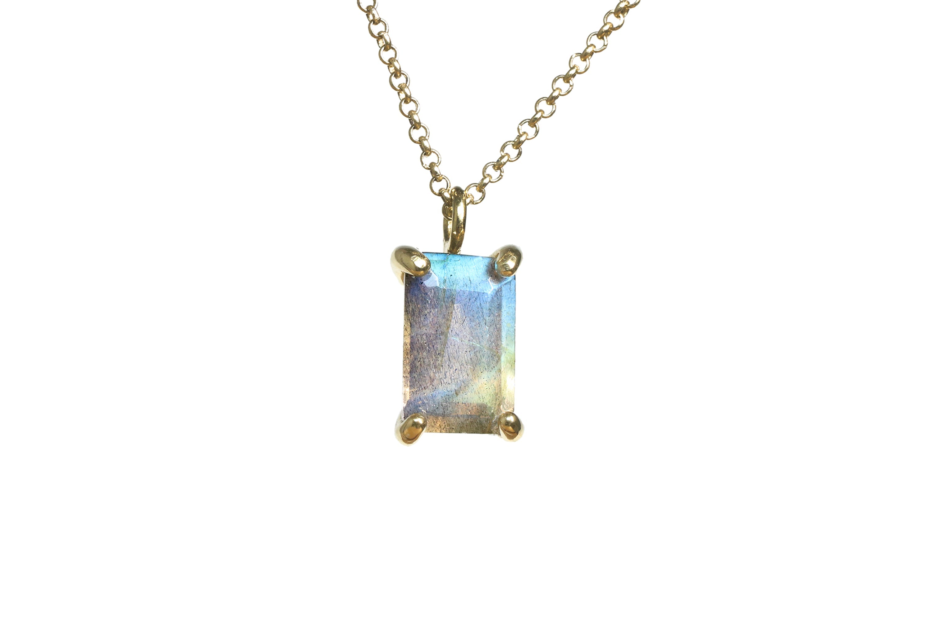 Rectangle Gold Filled Labradorite Necklace necklaces Anemone Unique