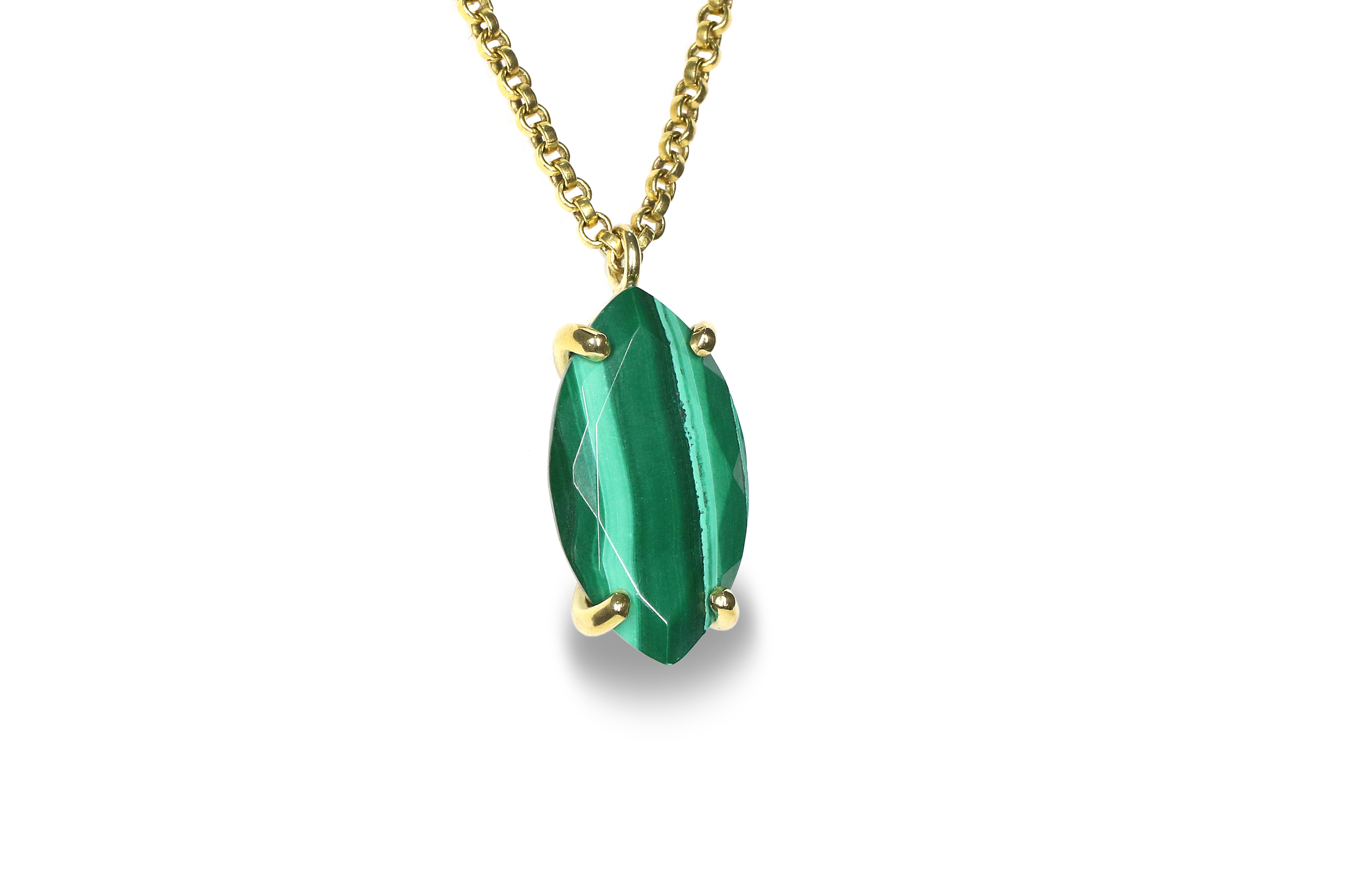 Luxurious Malachite Pendant in Stylish 925 Sterling Silver Necklace necklaces Anemone Jewelry