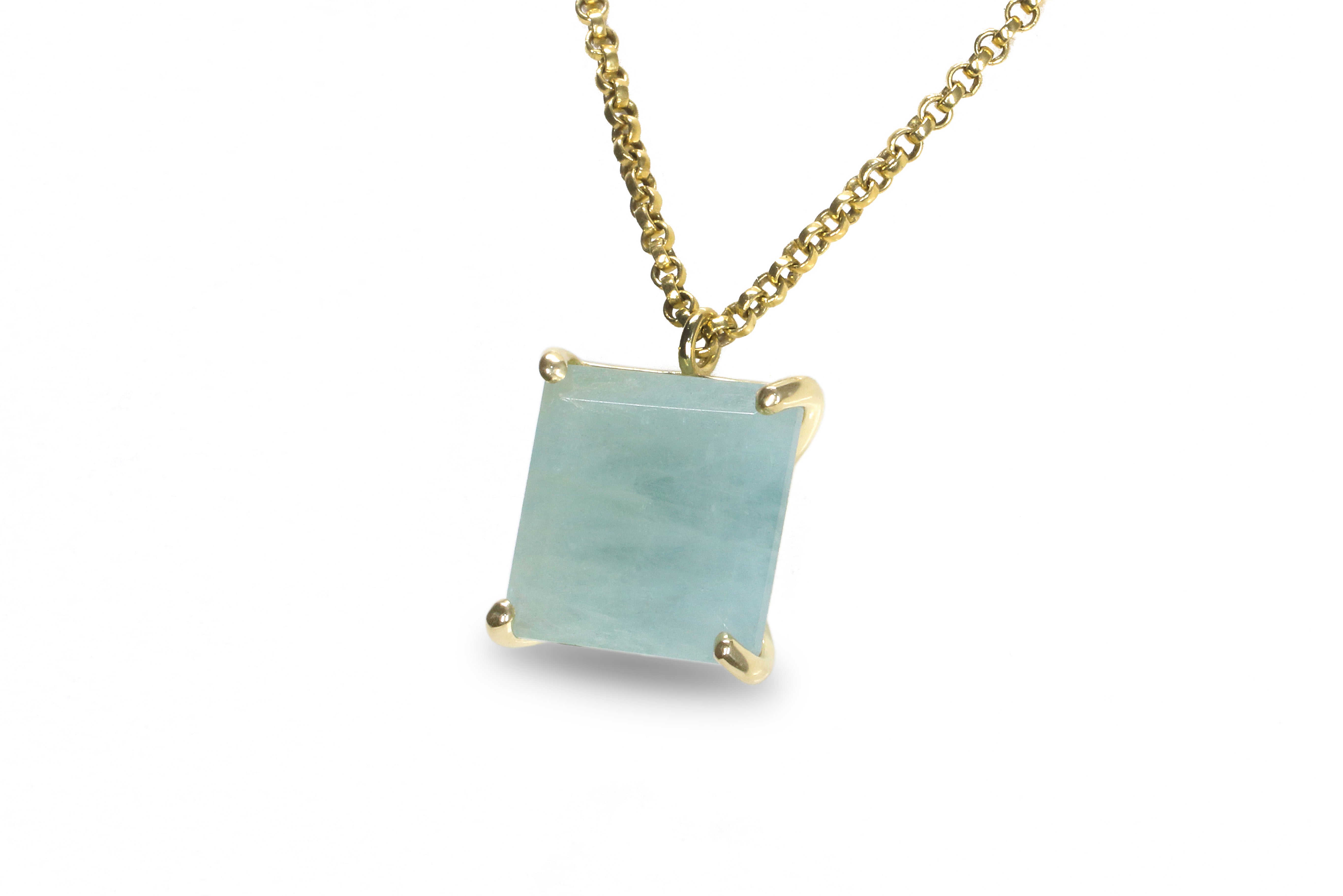 Aquamarine Necklace 14k Gold Filled Chain necklaces Anemone Jewelry