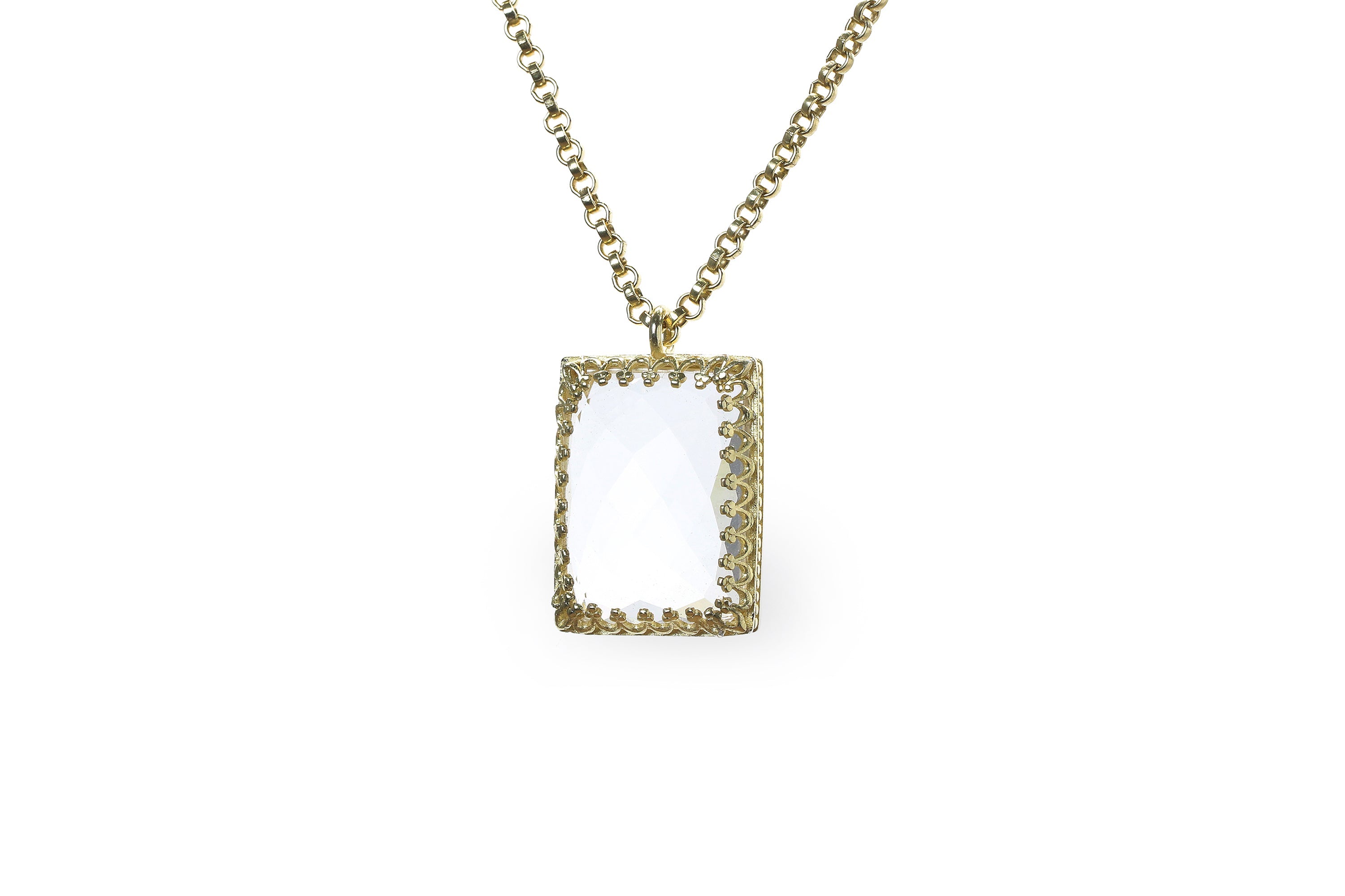 Statement Crystal Quartz Gold Filled Necklace necklaces Anemone Jewelry