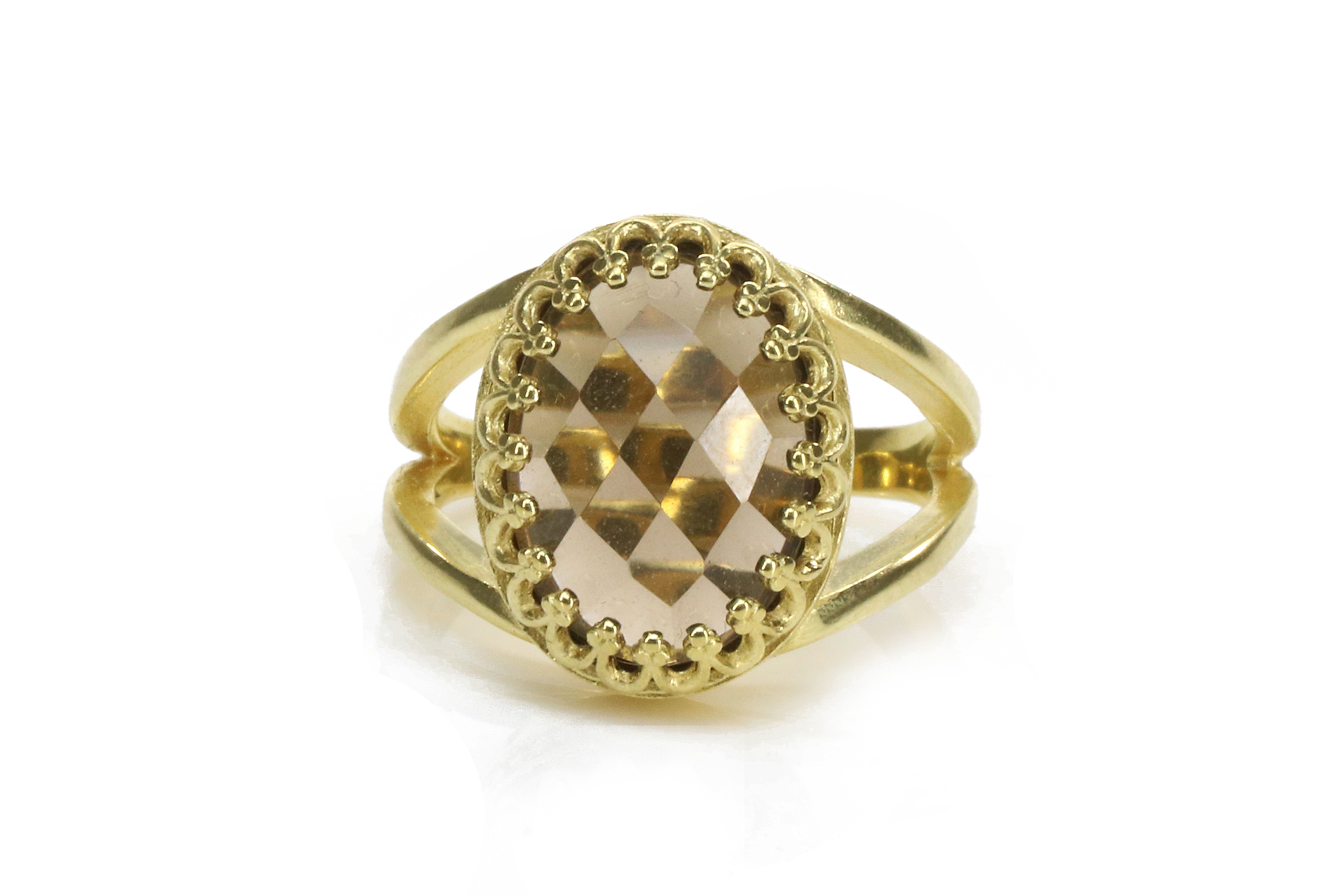 Smoky Quartz in 14k Gold-filled Ring Rings Anemone Jewelry
