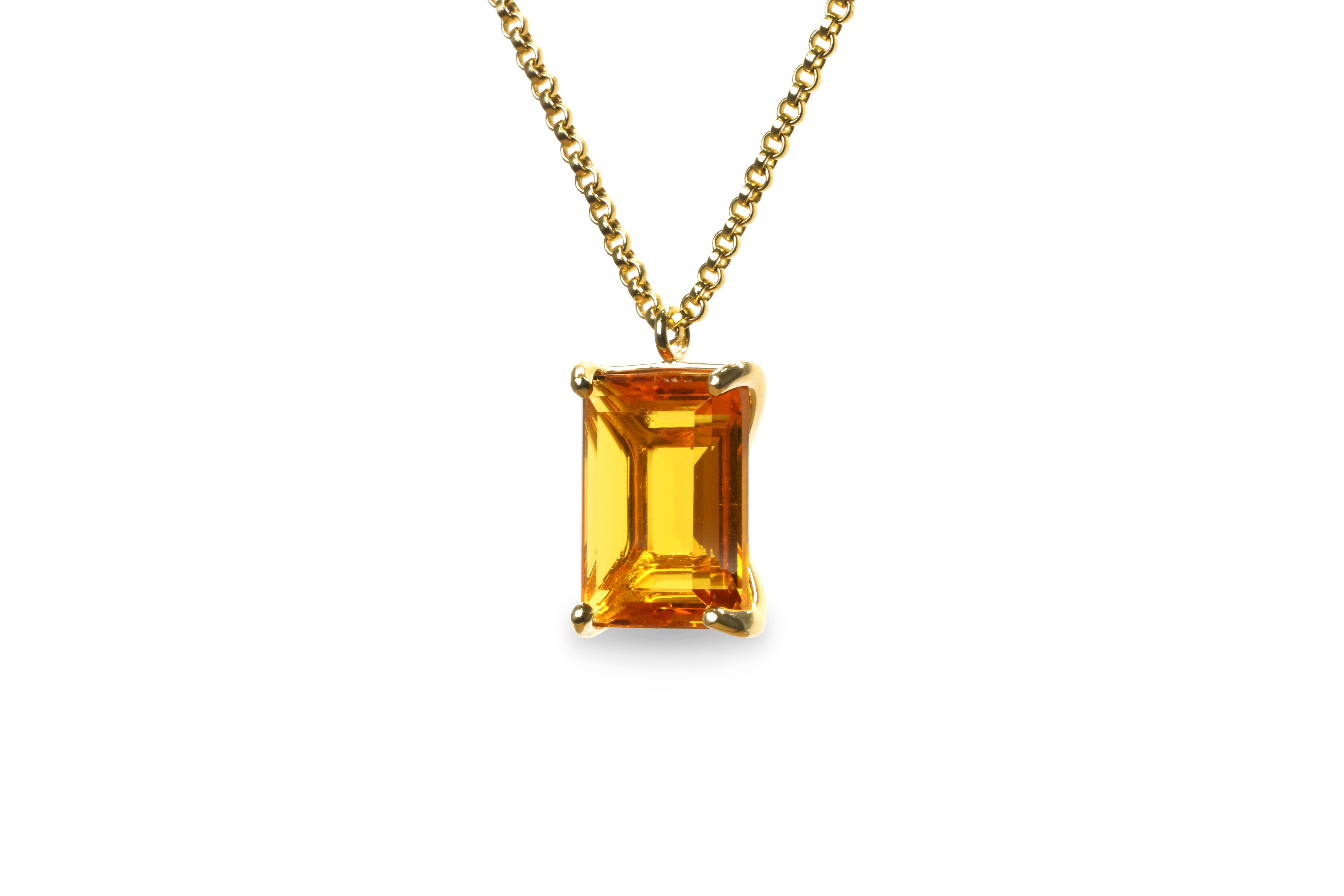 Elegant Citrine Gold Necklace necklaces Anemone Jewelry