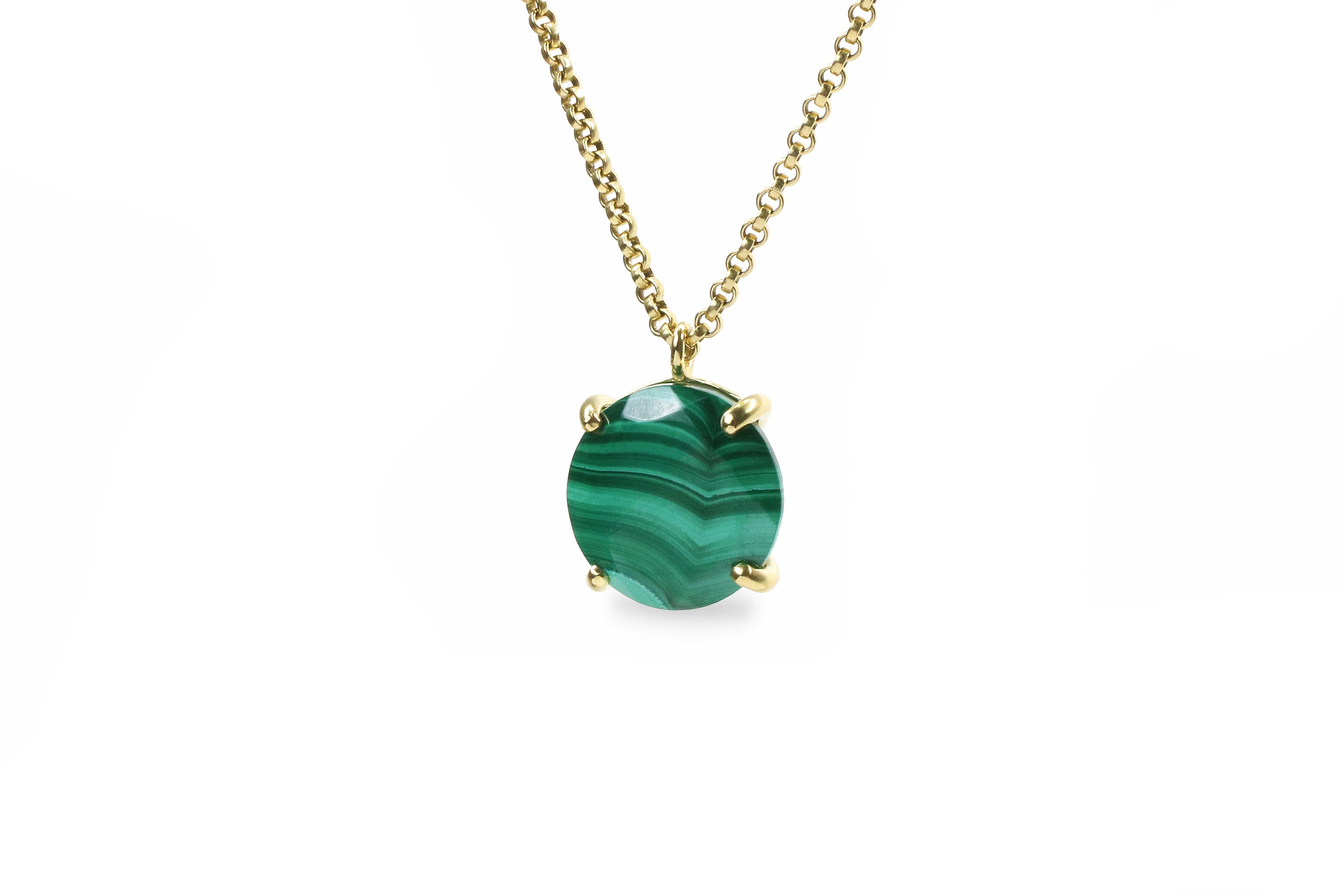 Unique Green Malachite Silver Necklace necklaces Anemone Jewelry