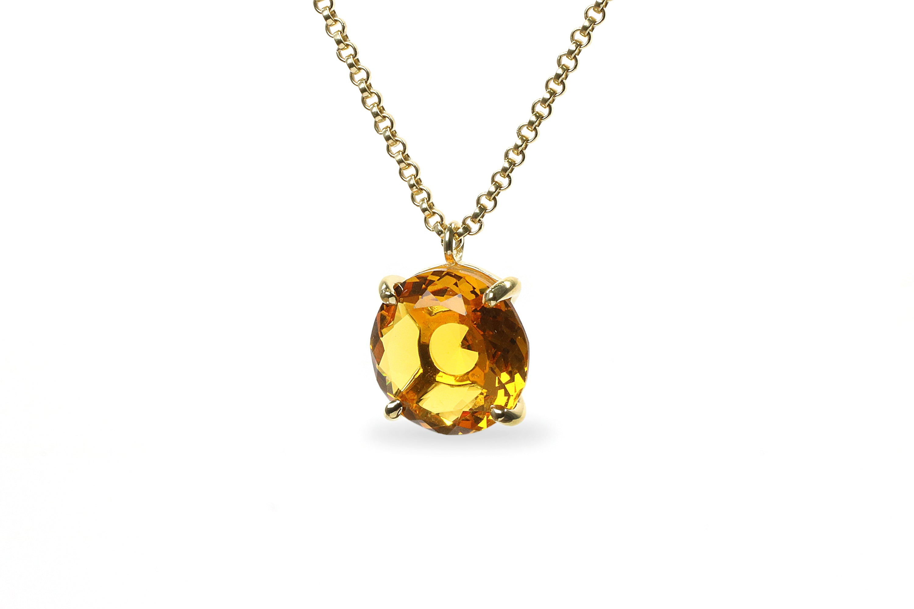 Yellow Citrine Necklace in 14k Gold necklaces Anemone Jewelry