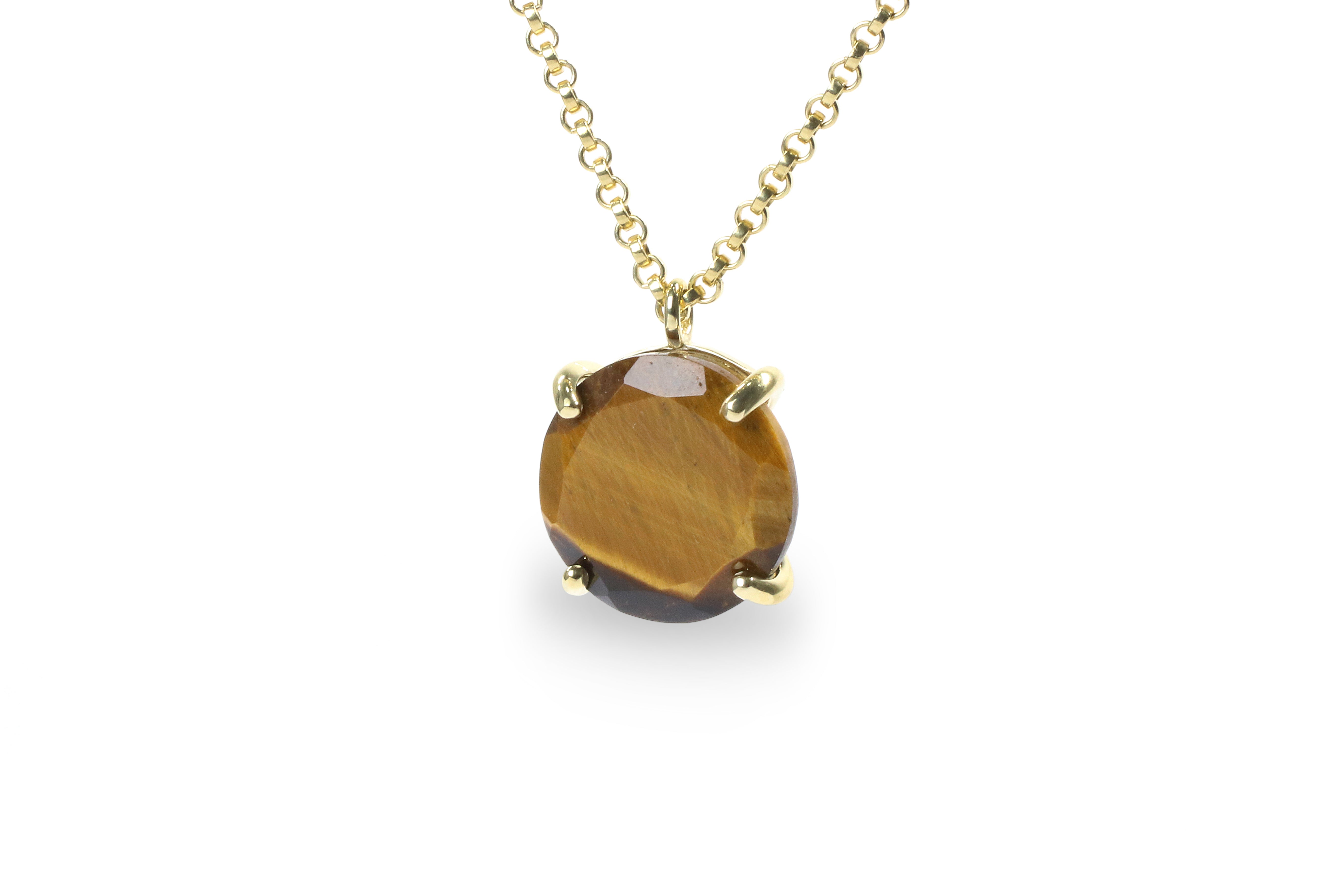 Unique Tiger Eye Necklace in Gold necklaces Anemone Jewelry