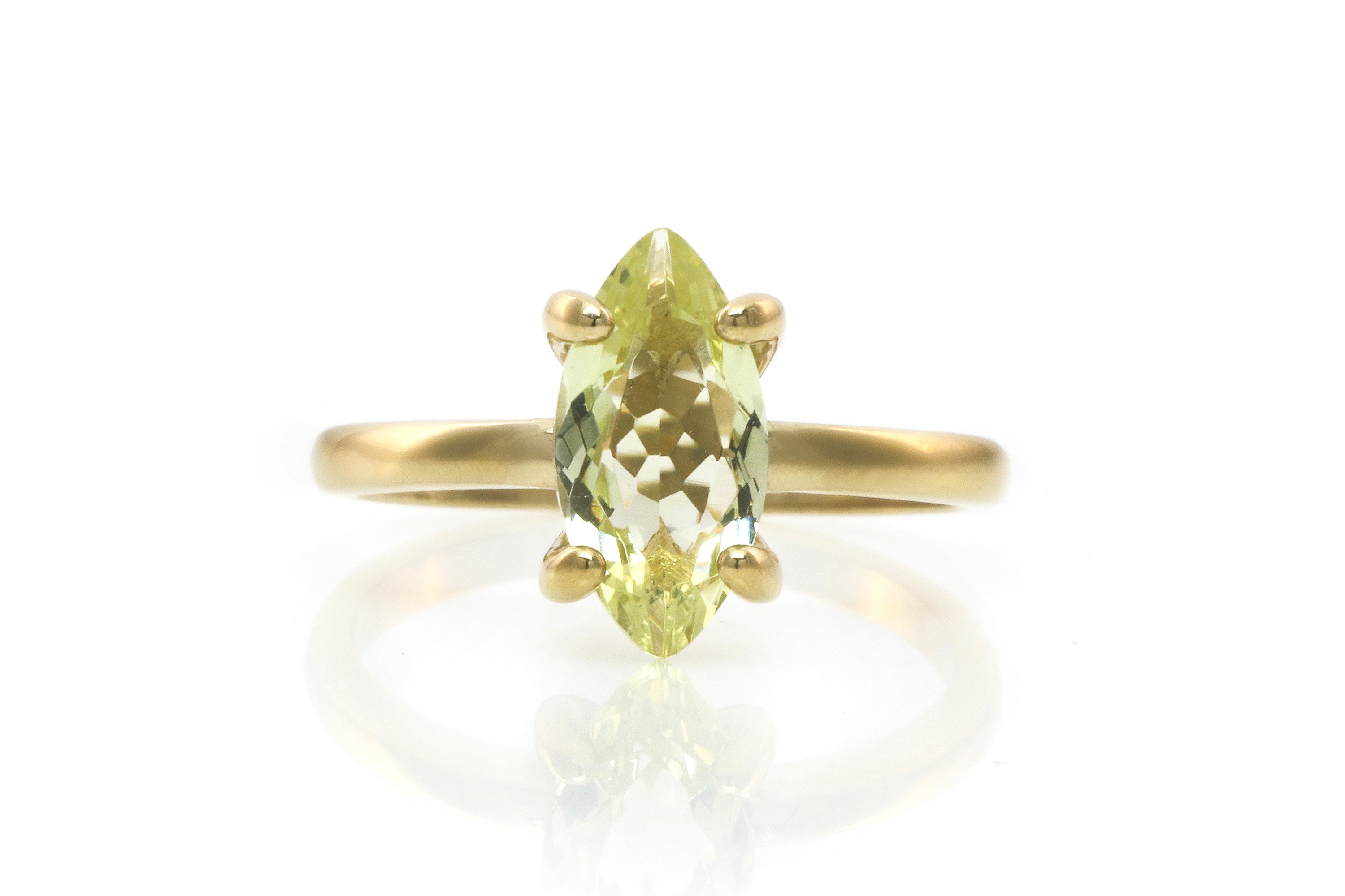 Marquise Lemon Quartz Gold Filled Ring Rings Anemone Unique